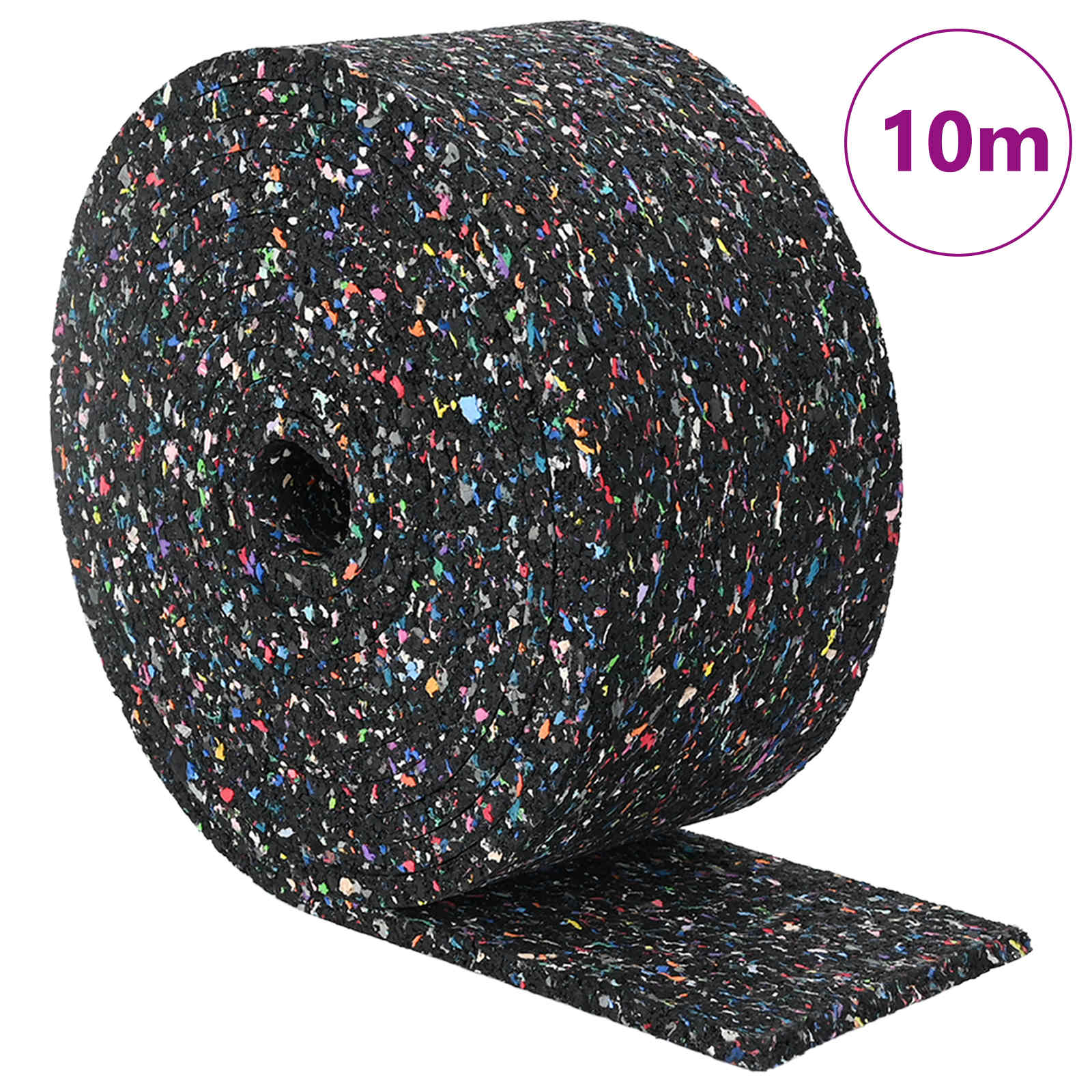 Gumena granulatna ploča Crna 1000 x 10 x 0,8 cm Guma
