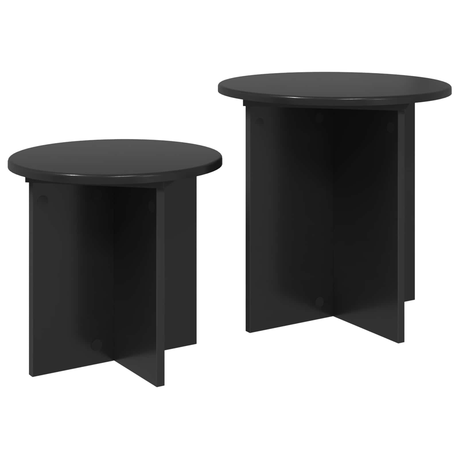 Set pomoćnih stolića 2 pcs Crni hrast Konstrukcijsko drvo