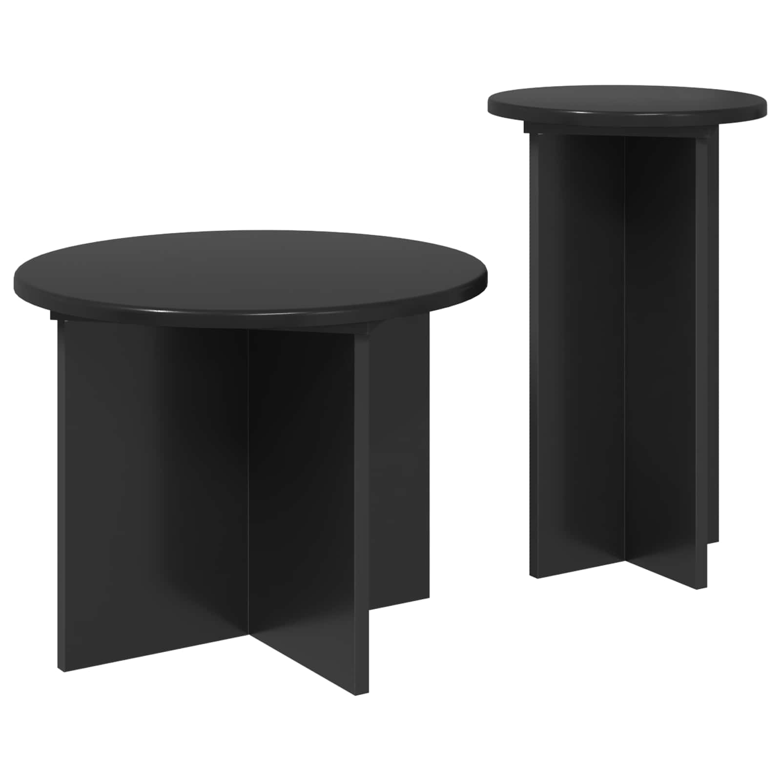 Set pomoćnih stolića 2 pcs Crni hrast Konstruirano drvo