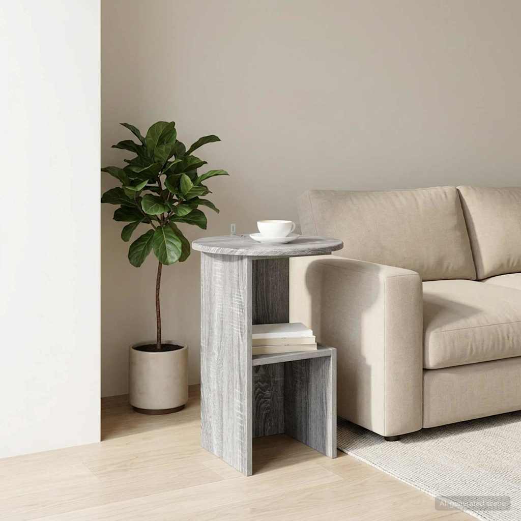 Bocni stol Siva sonoma Ø 39,5 x 55 cm Konstruirano drvo