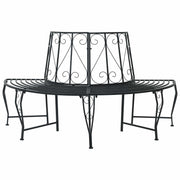 Klupa pod drvetom 4-Broj sjedala 160 x 80 x 89 cm Čelik Crna