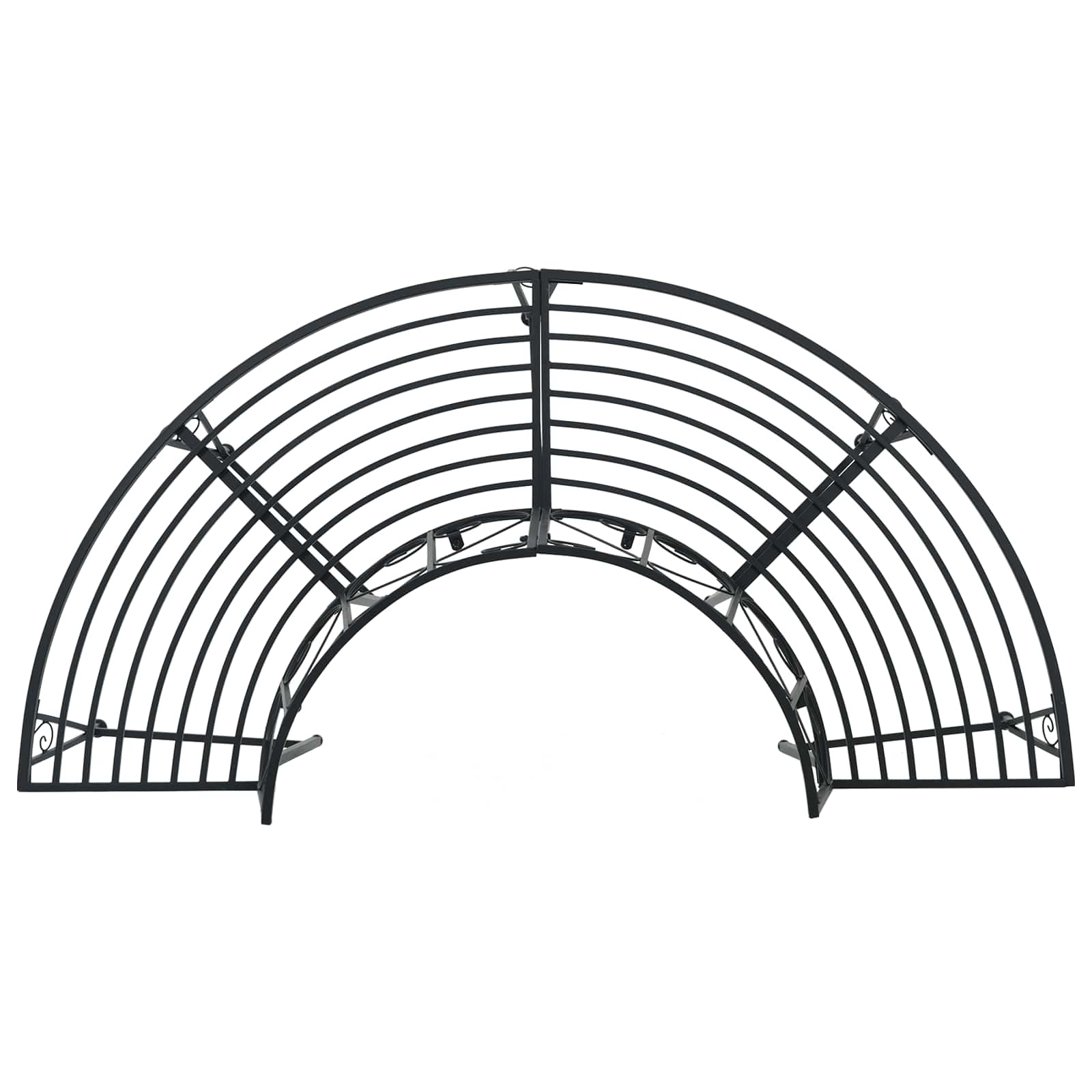 Klupa pod drvetom 4-Broj sjedala 160 x 80 x 89 cm Čelik Crna