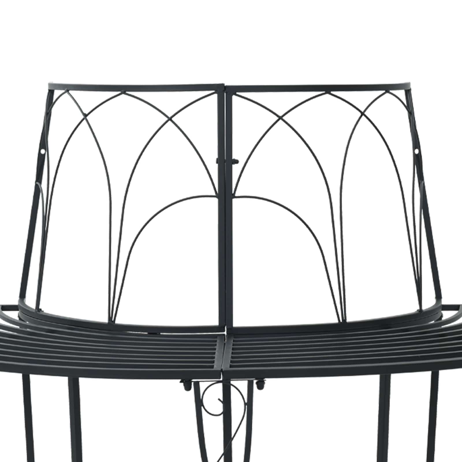 Klupa pod drvetom 4-Broj sjedala 160 x 80 x 89 cm Čelik Crna