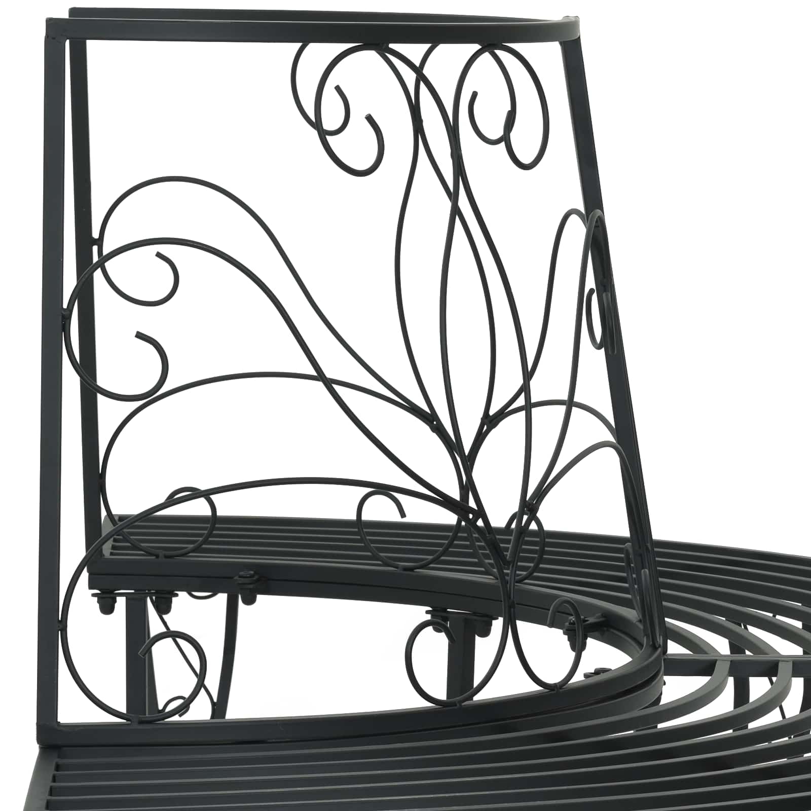 Klupa pod drvetom 4-Broj sjedala 160 x 80 x 89 cm Čelik Crna