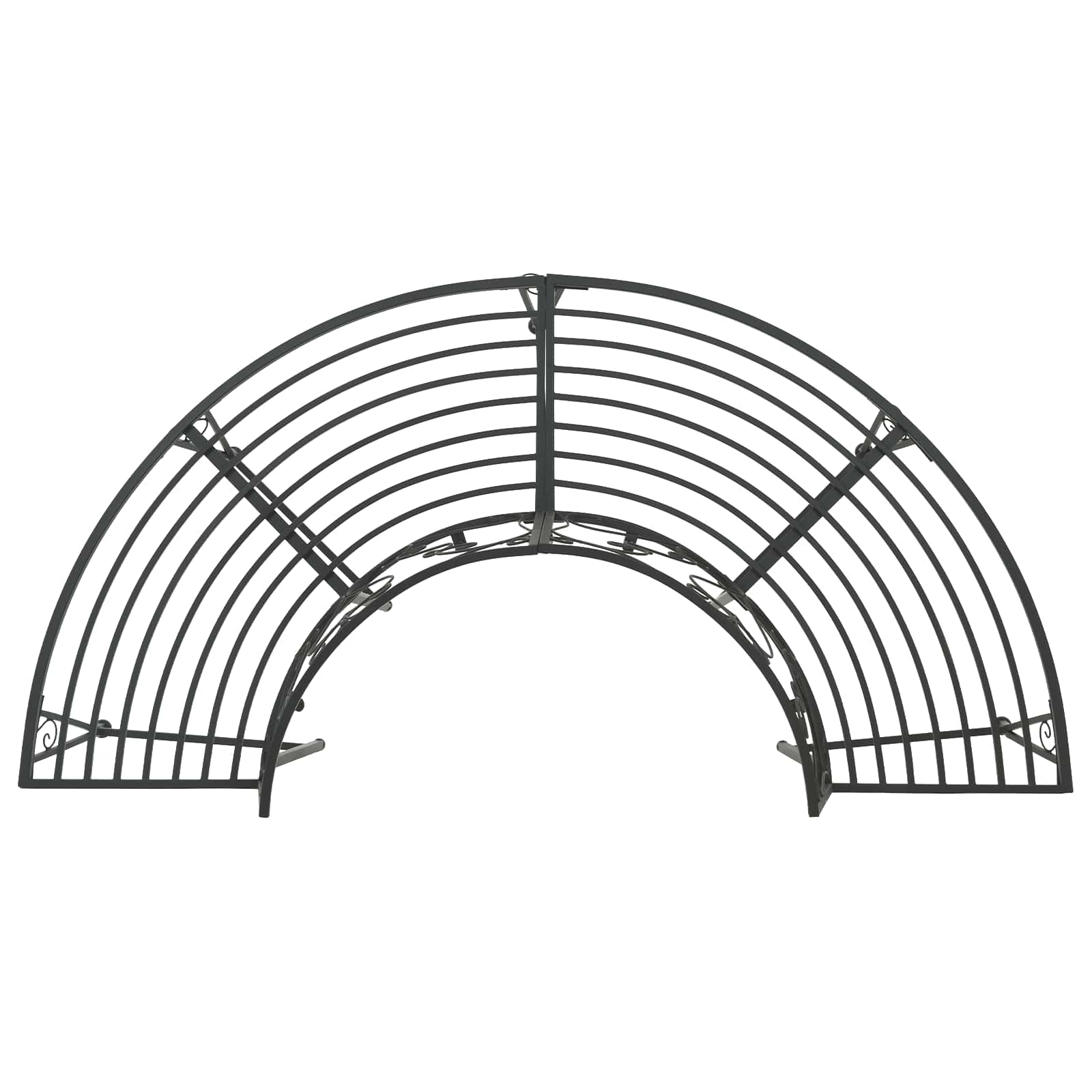 Klupa pod drvetom 4-Broj sjedala 160 x 80 x 89 cm Čelik Crna