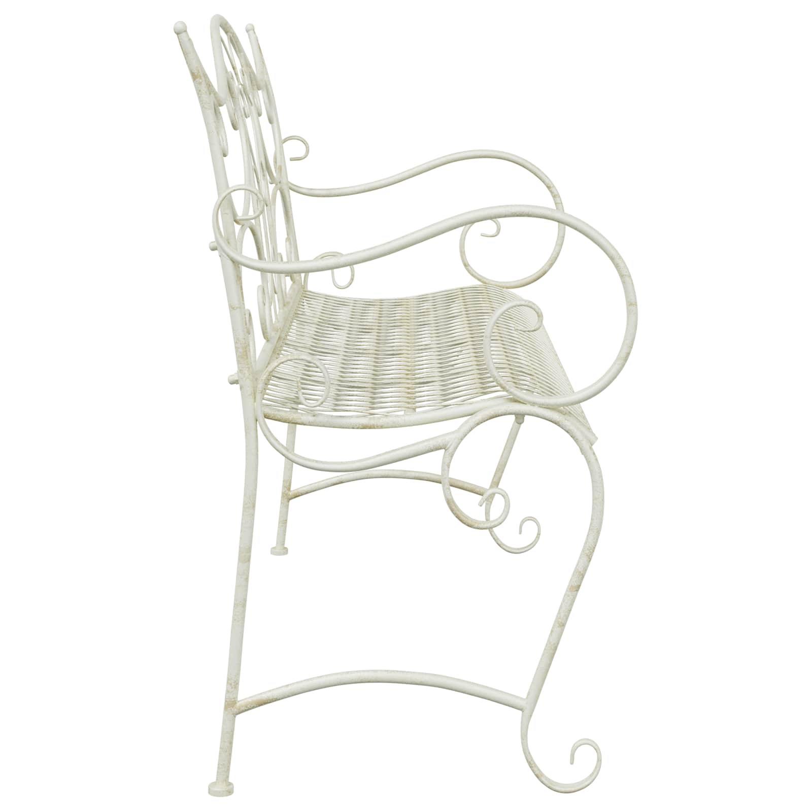 Vrtna klupa 2-Broj sjedala 114 x 56,5 x 90 cm Čelik Antič White