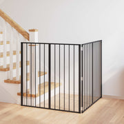 Vrata za pse 2 pcs Crna 100 x 100 cm Cinkani čelik