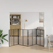Vrata za pse 4 pcs Crna 100 x 100 cm Cinkani čelik