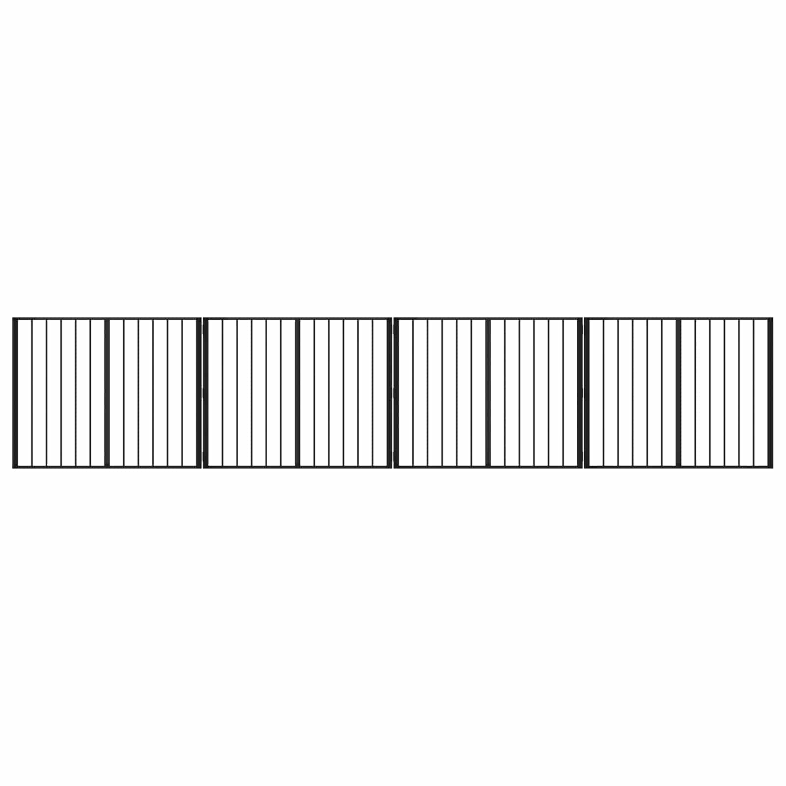 Vrata za pse 4 pcs Crna 100 x 80 cm Cinkani čelik