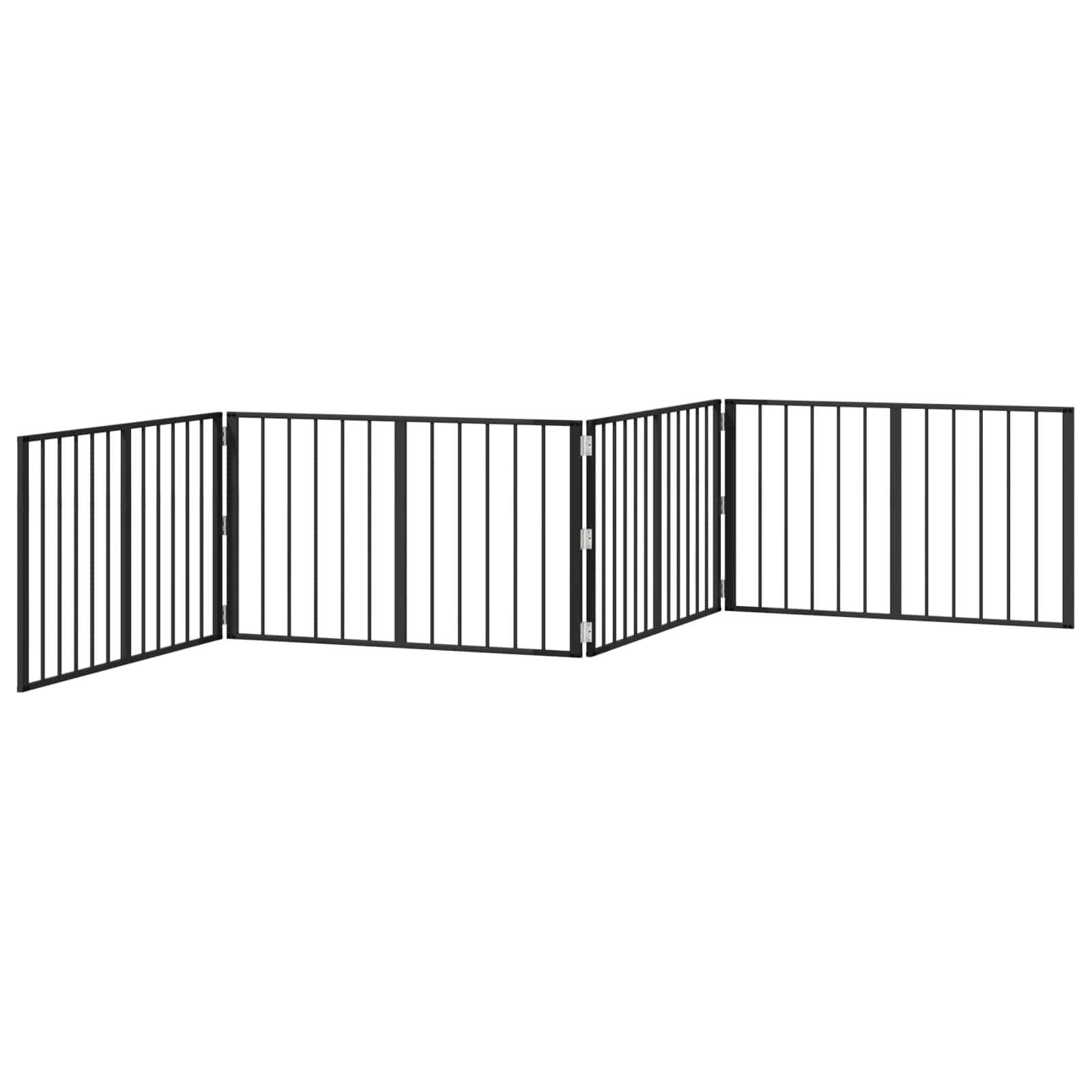 Vrata za pse 4 pcs Crna 100 x 60 cm Cinkani čelik