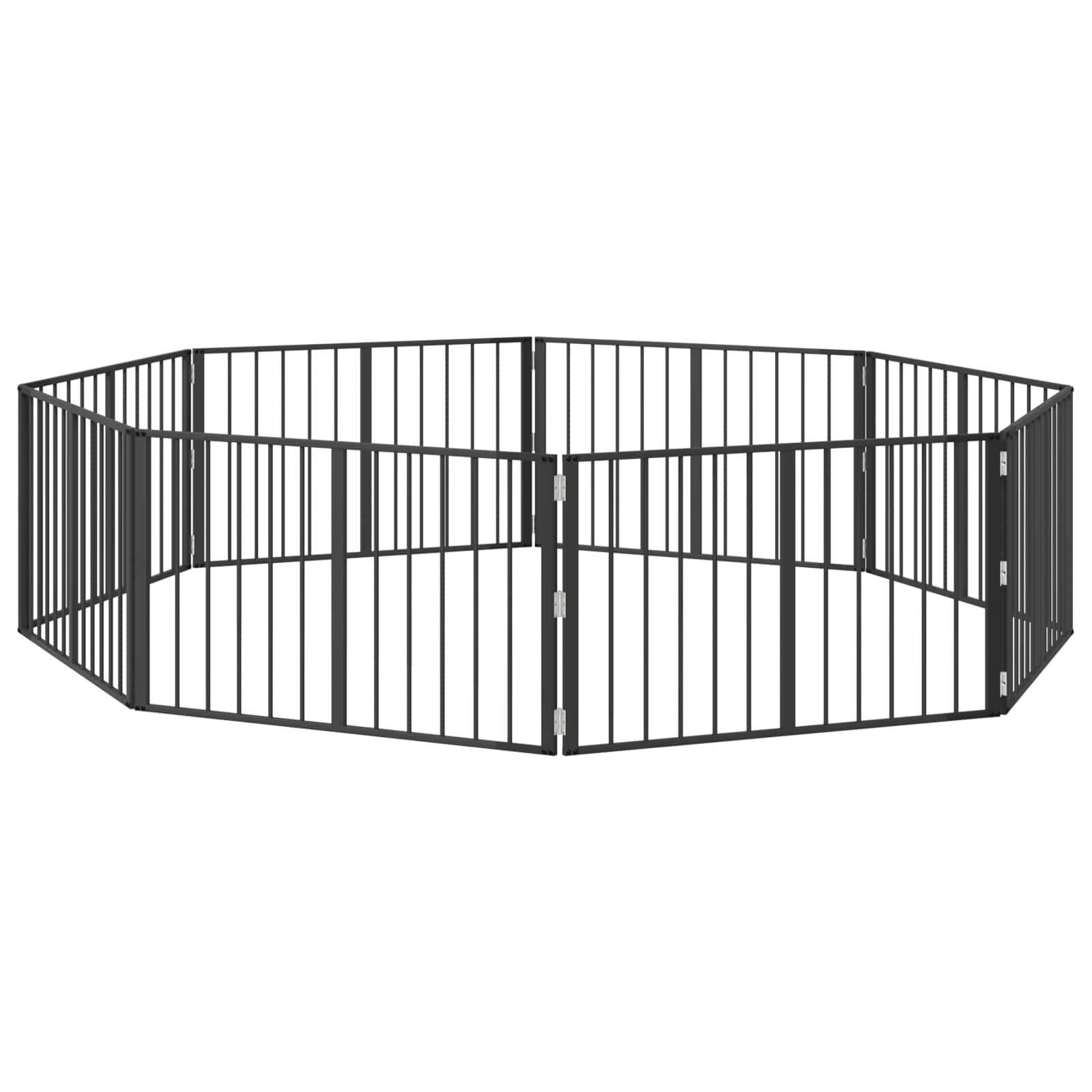 Vrata za pse 8 pcs Crna 100 x 60 cm Cinkani čelik