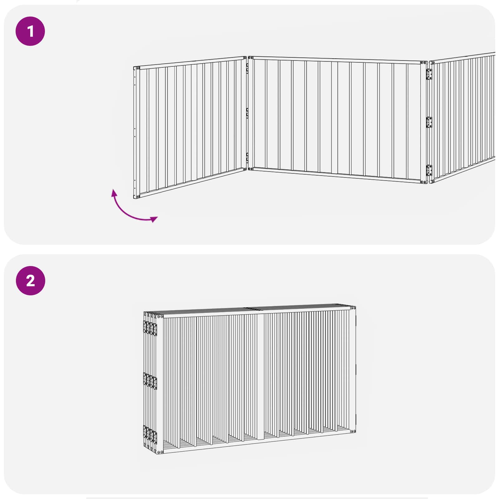 Vrata za pse 8 pcs Crna 100 x 60 cm Cinkani čelik