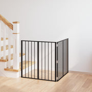 Vrata za pse 2 pcs Crna 80 x 80 cm Cinkani čelik