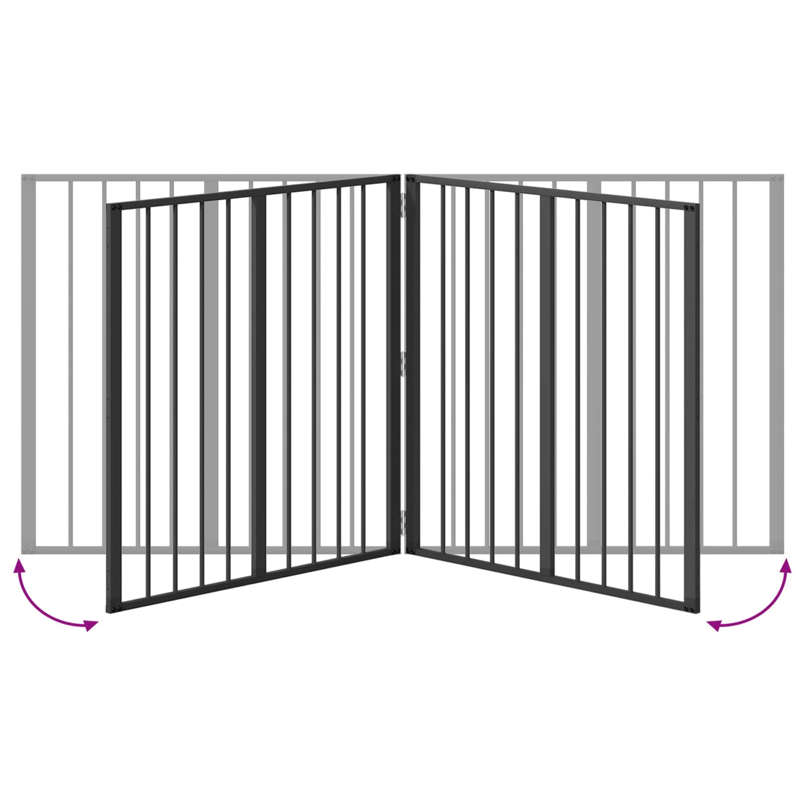 Vrata za pse 2 pcs Crna 80 x 80 cm Cinkani čelik