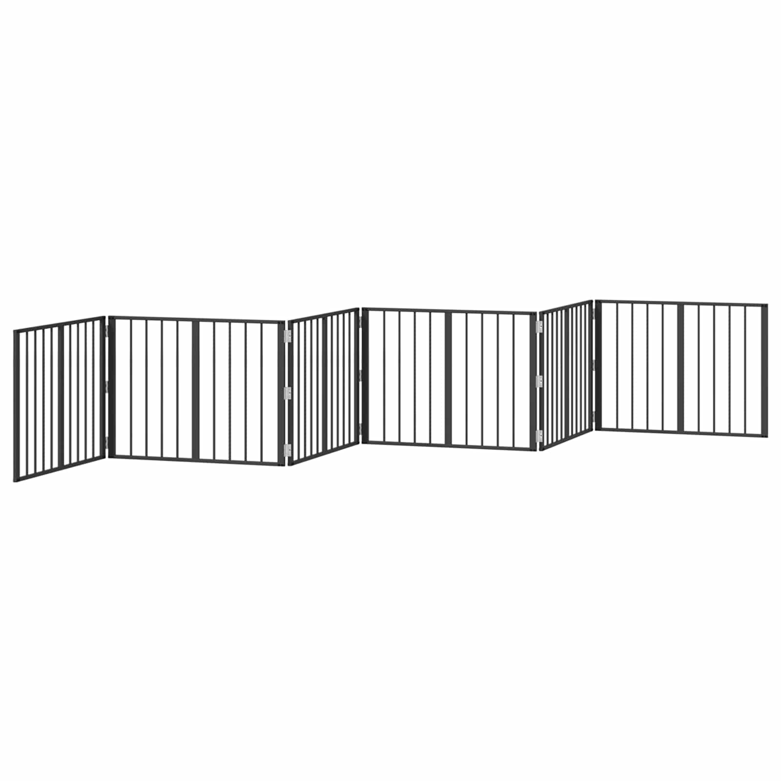 Vrata za pse 6 pcs Crna 80 x 60 cm Cinkani čelik
