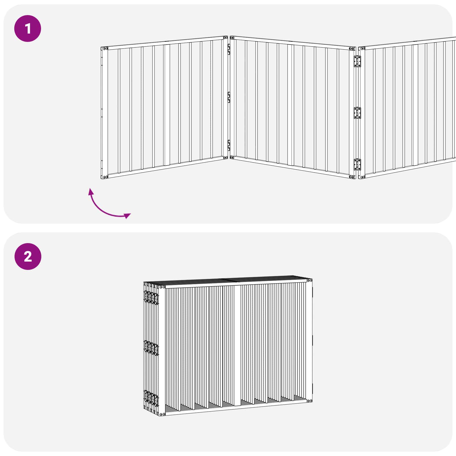 Vrata za pse 10 pcs Crna 80 x 60 cm Cinkani čelik