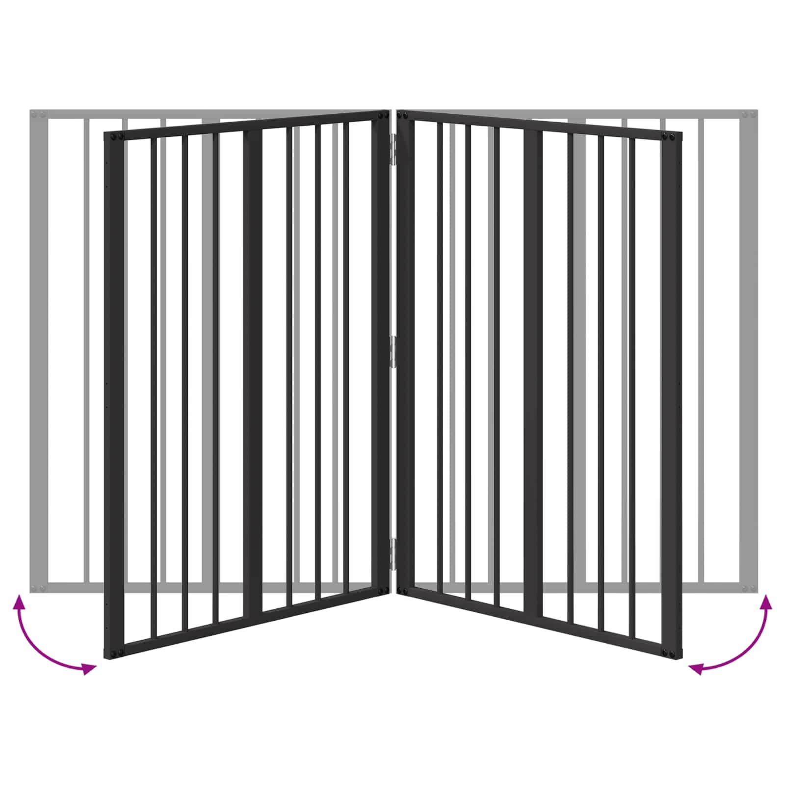 Vrata za pse 4 pcs Crna 60 x 80 cm Cinkani čelik