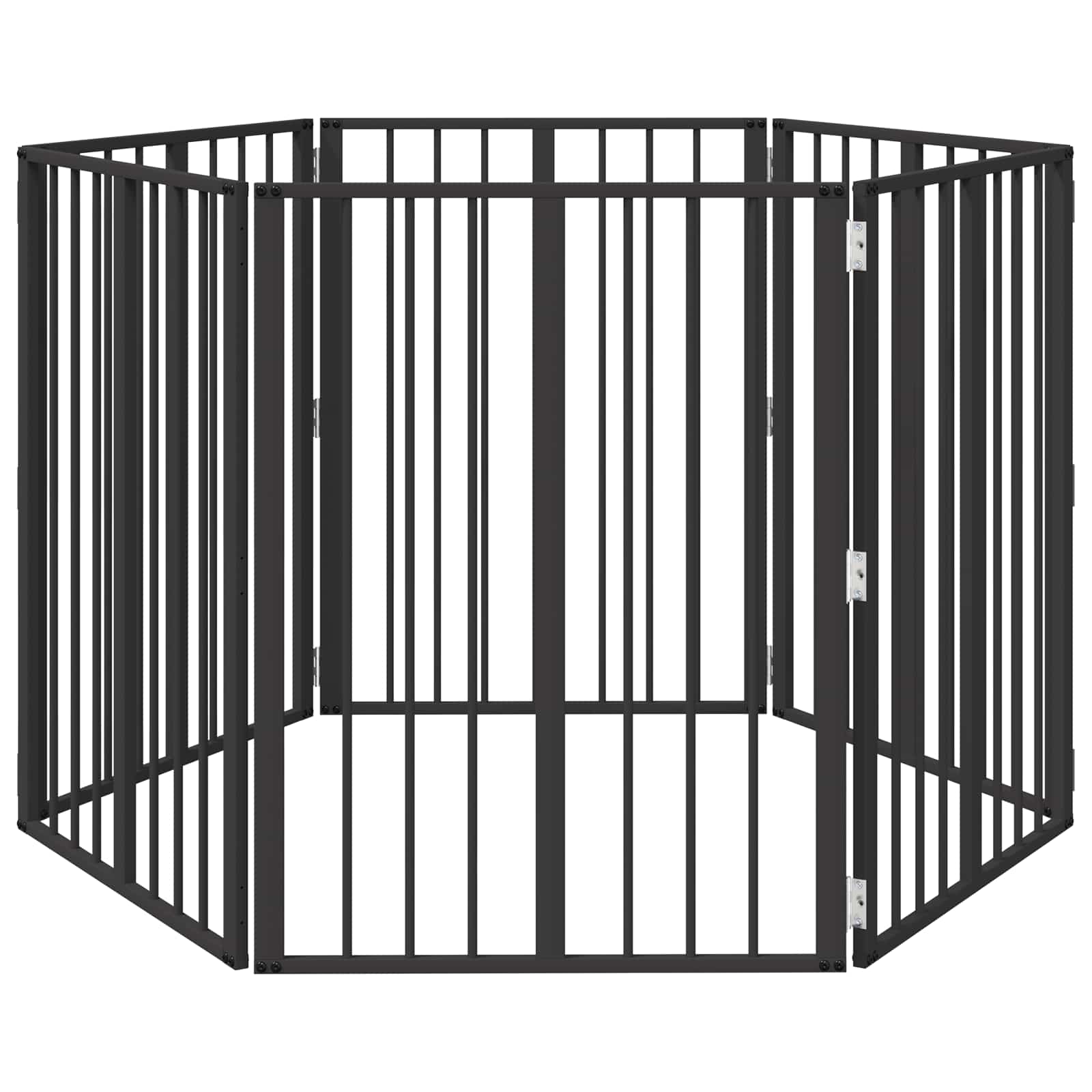 Vrata za pse 6 pcs Crna 60 x 80 cm Cinkani čelik