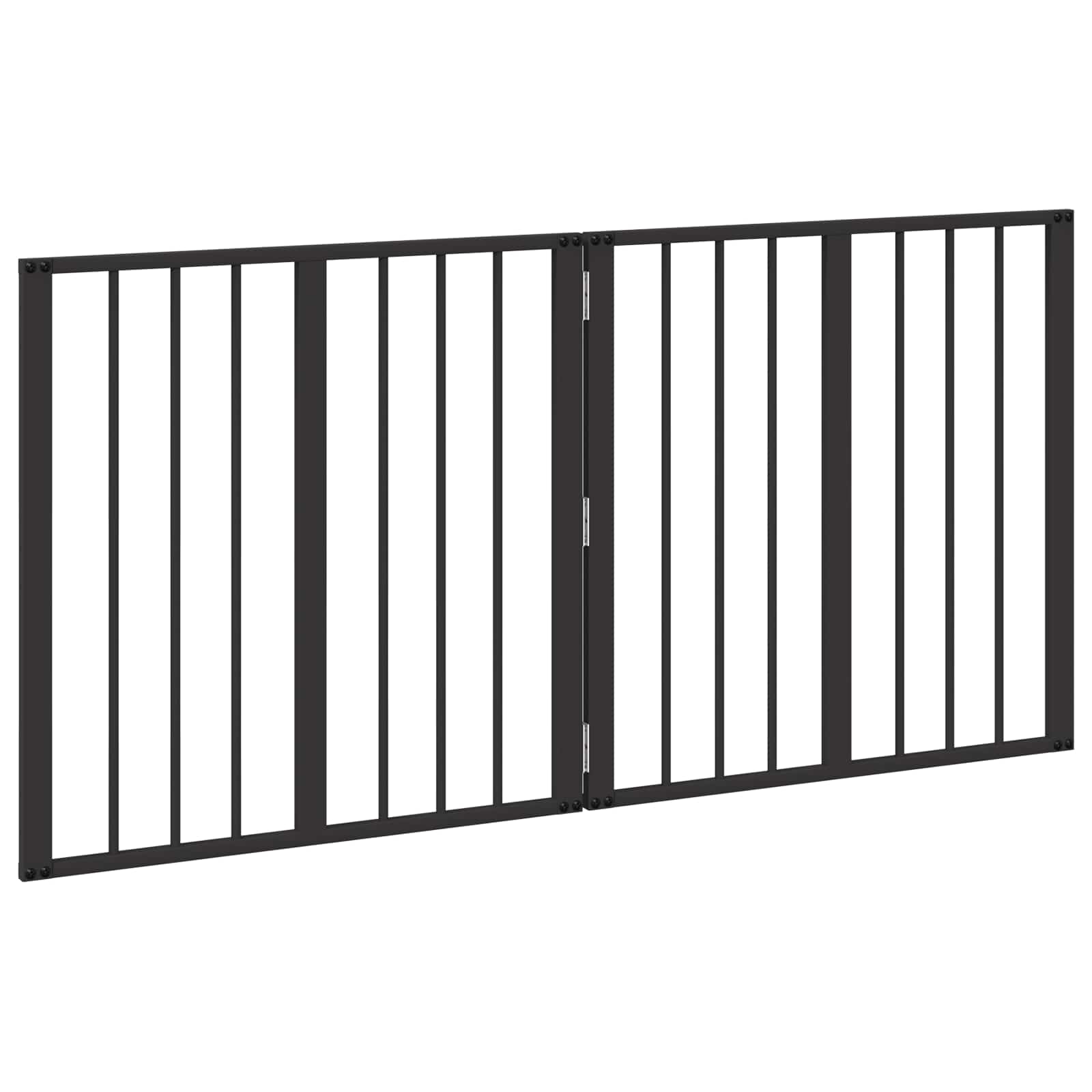 Vrata za pse 2 pcs Crna 60 x 60 cm Cinkani čelik