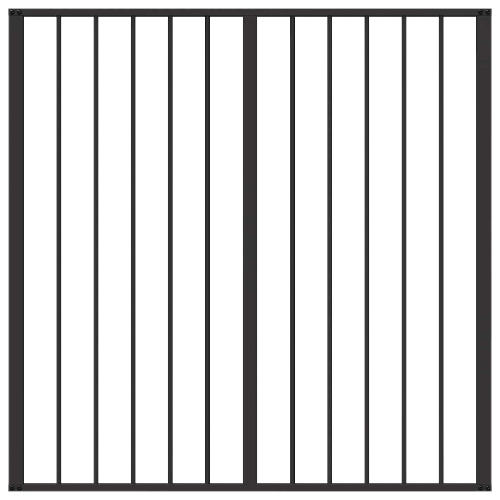 Vrata za pse 6 pcs Crna 60 x 60 cm Cinkani čelik
