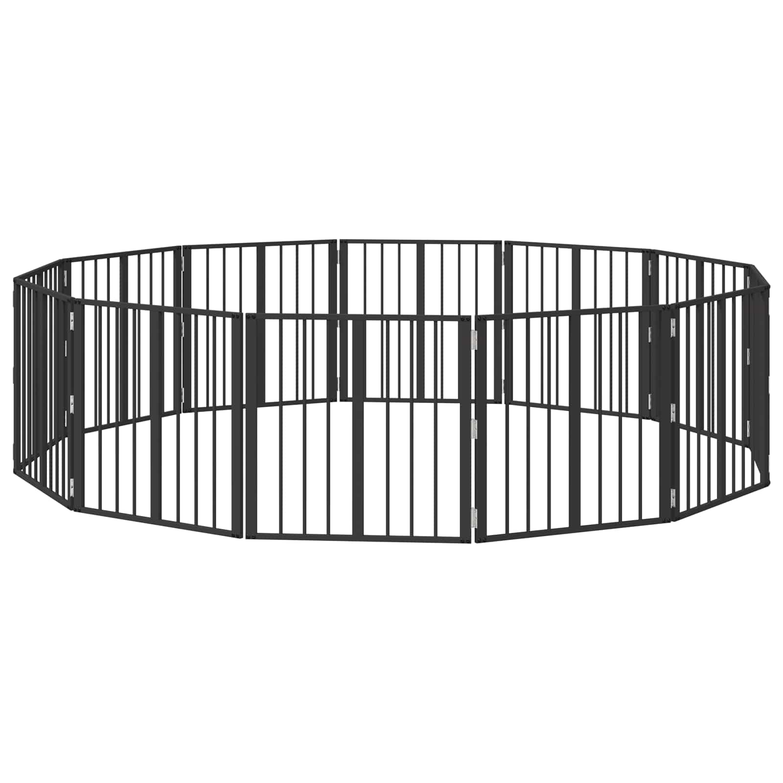Vrata za pse 12 pcs Crna 60 x 60 cm Cinkani čelik