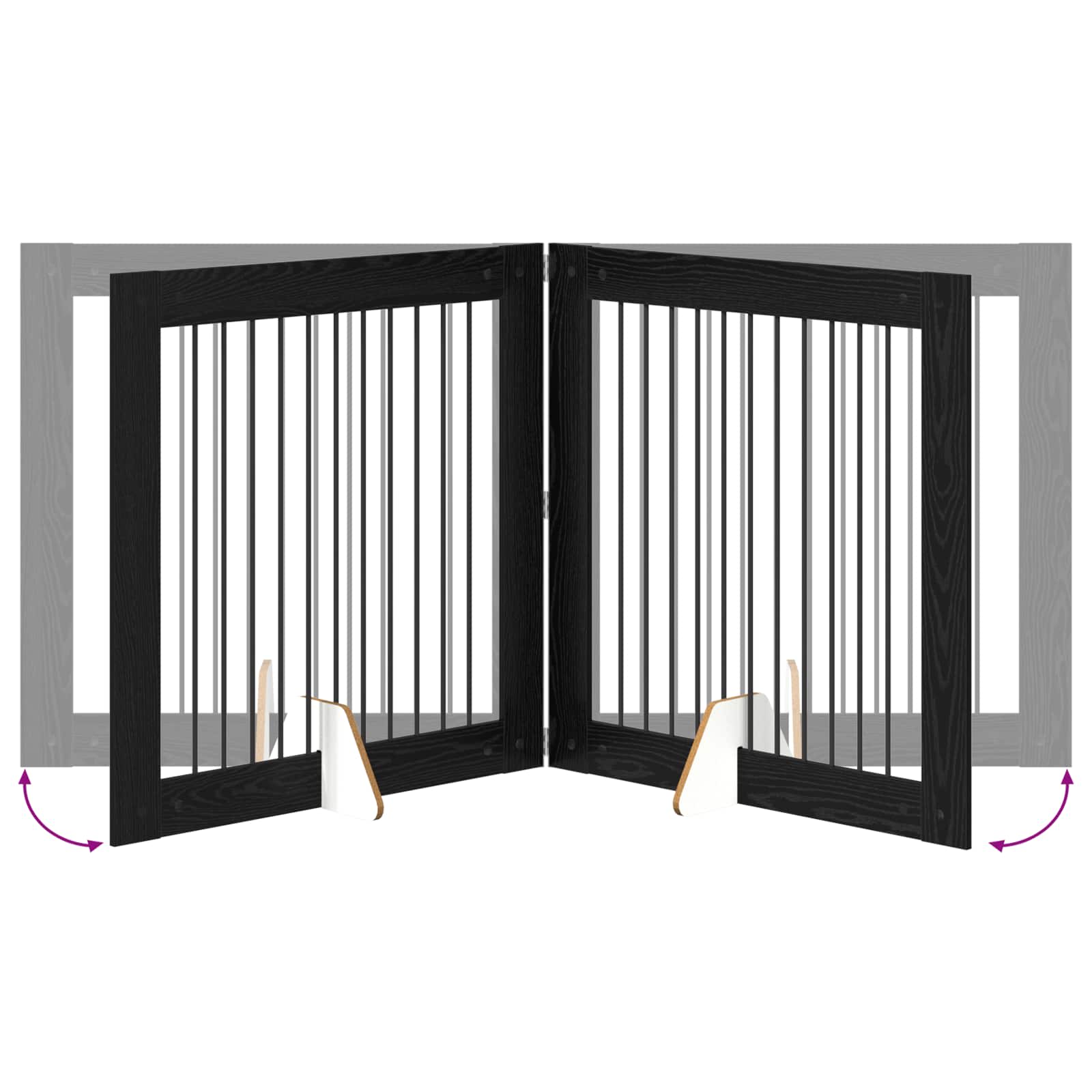 Vrata za pse s postoljem 2 pcs Crni hrast 100 x 100 cm