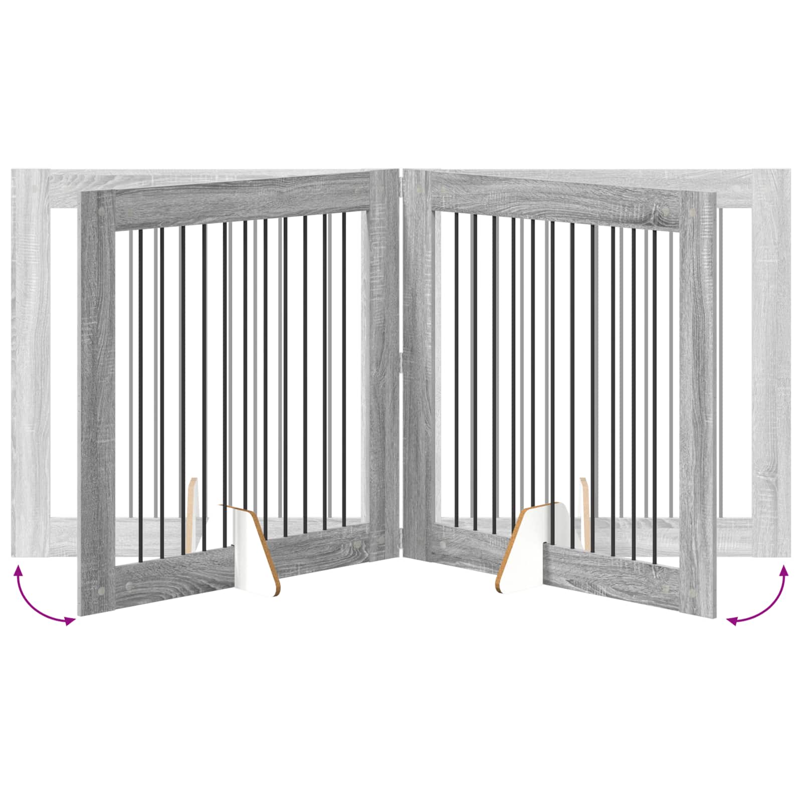 Vrata za pse s postoljem 2 pcs Siva sonoma 100 x 100 cm