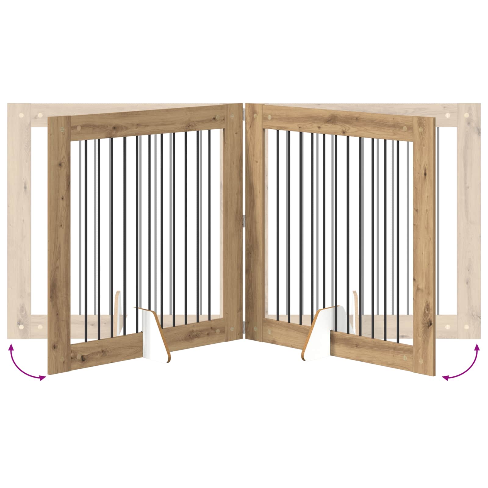 Vrata za pse s postoljem 2 pcs Hrast artisan 100 x 100 cm