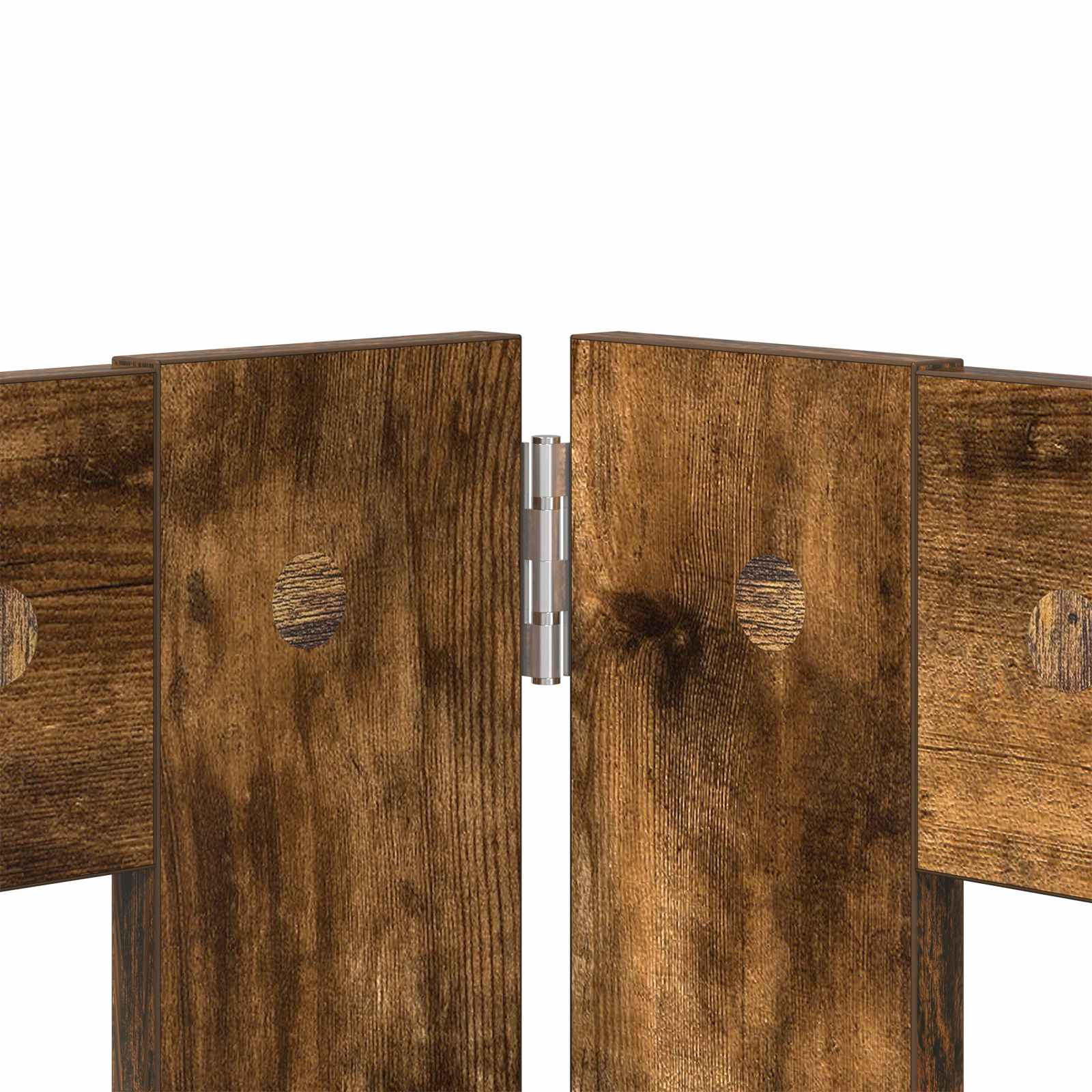 Vrata za pse s postoljem 4 pcs Dimljeni hrast 100 x 100 cm
