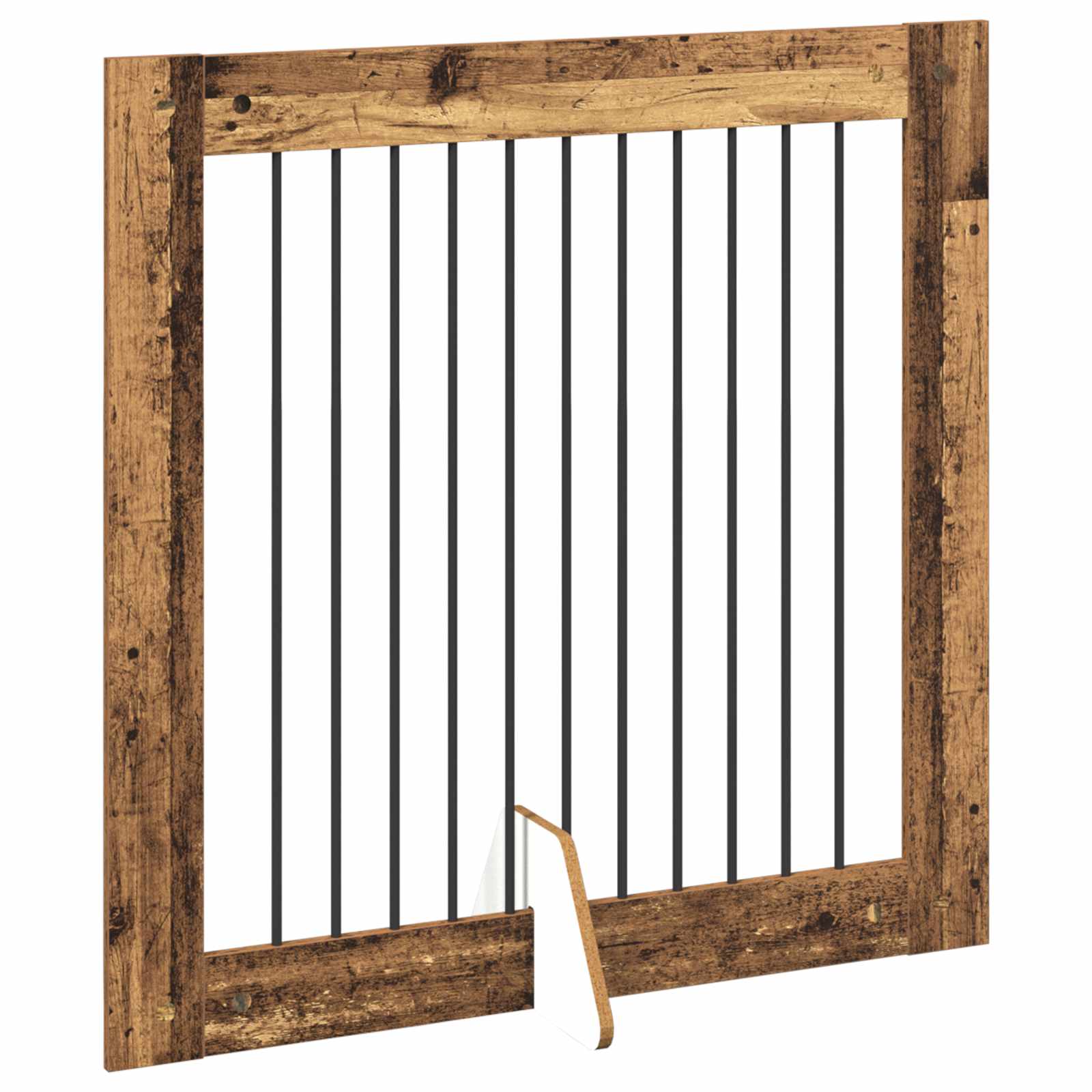 Vrata za pse s postoljem 4 pcs Staro drvo 100 x 100 cm