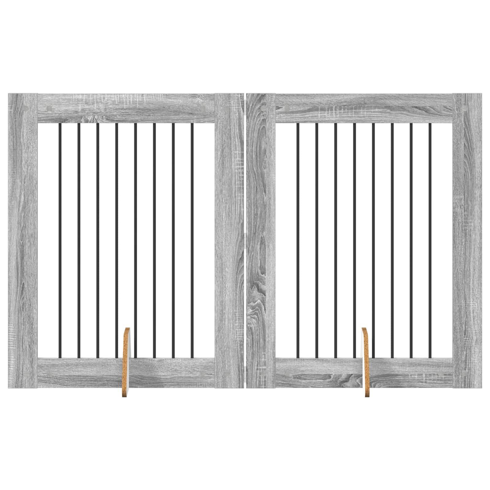 Vrata za pse s postoljem 2 pcs Siva sonoma 80 x 100 cm