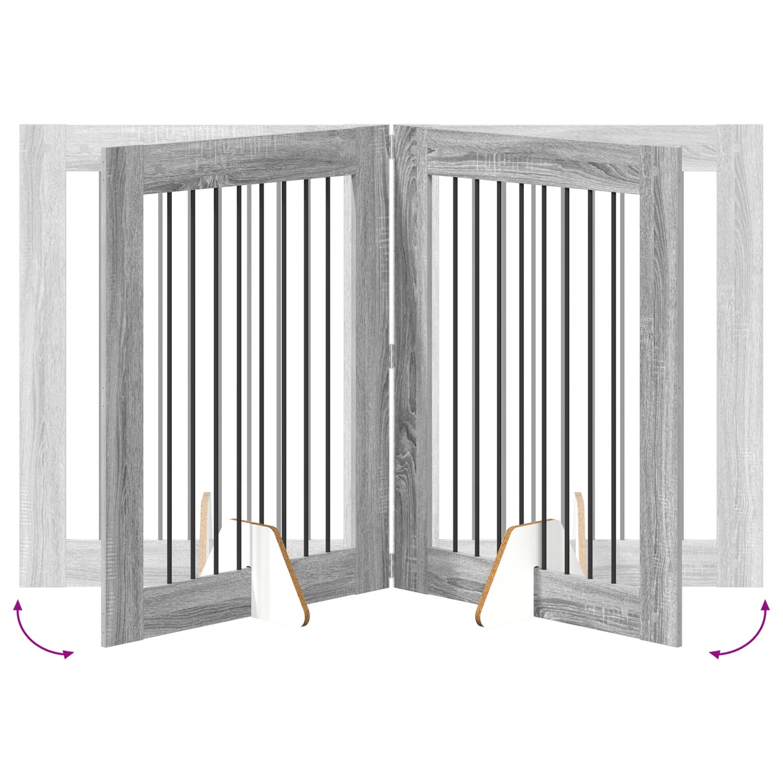 Vrata za pse s postoljem 2 pcs Siva sonoma 80 x 100 cm
