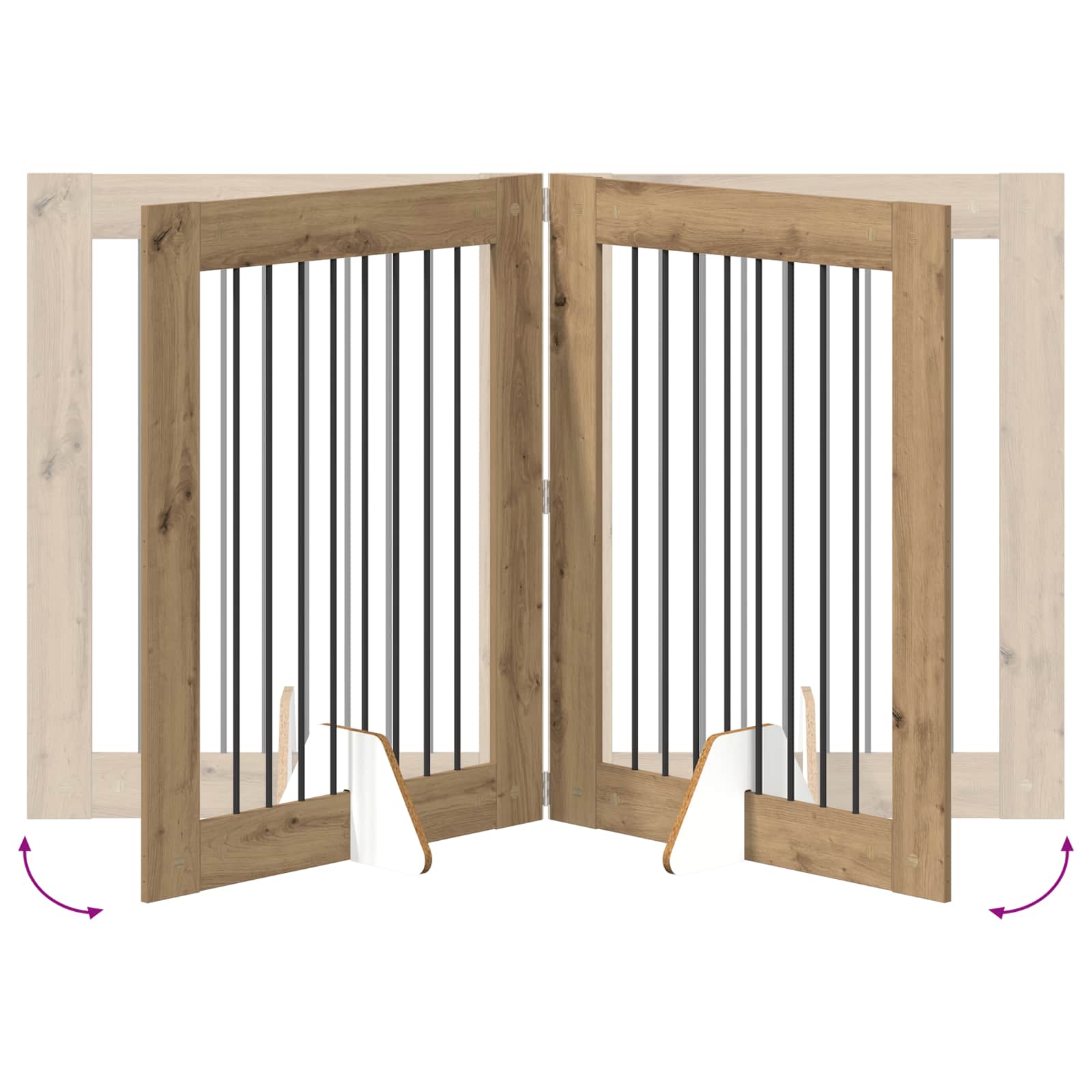 Vrata za pse s postoljem 2 pcs Hrast artisan 80 x 100 cm