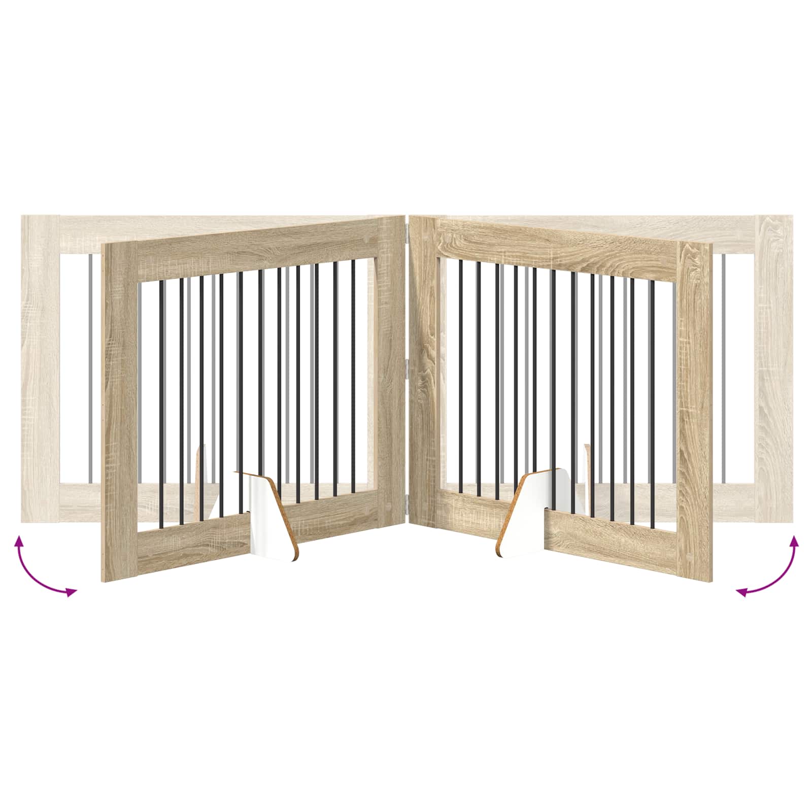 Vrata za pse s postoljem 4 pcs Hrast sonoma 100 x 80 cm