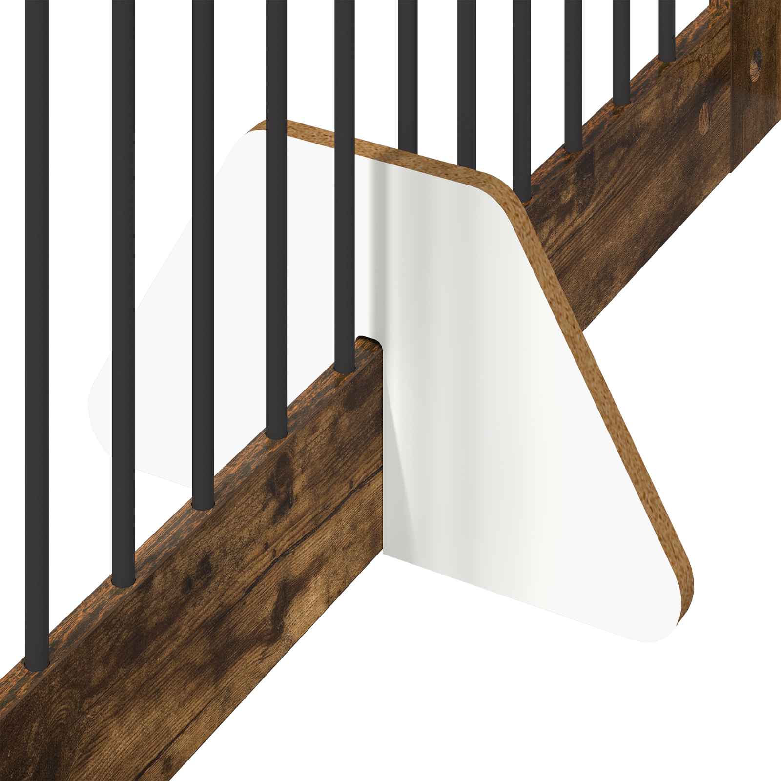Vrata za pse s postoljem 4 pcs Dimljeni hrast 100 x 80 cm