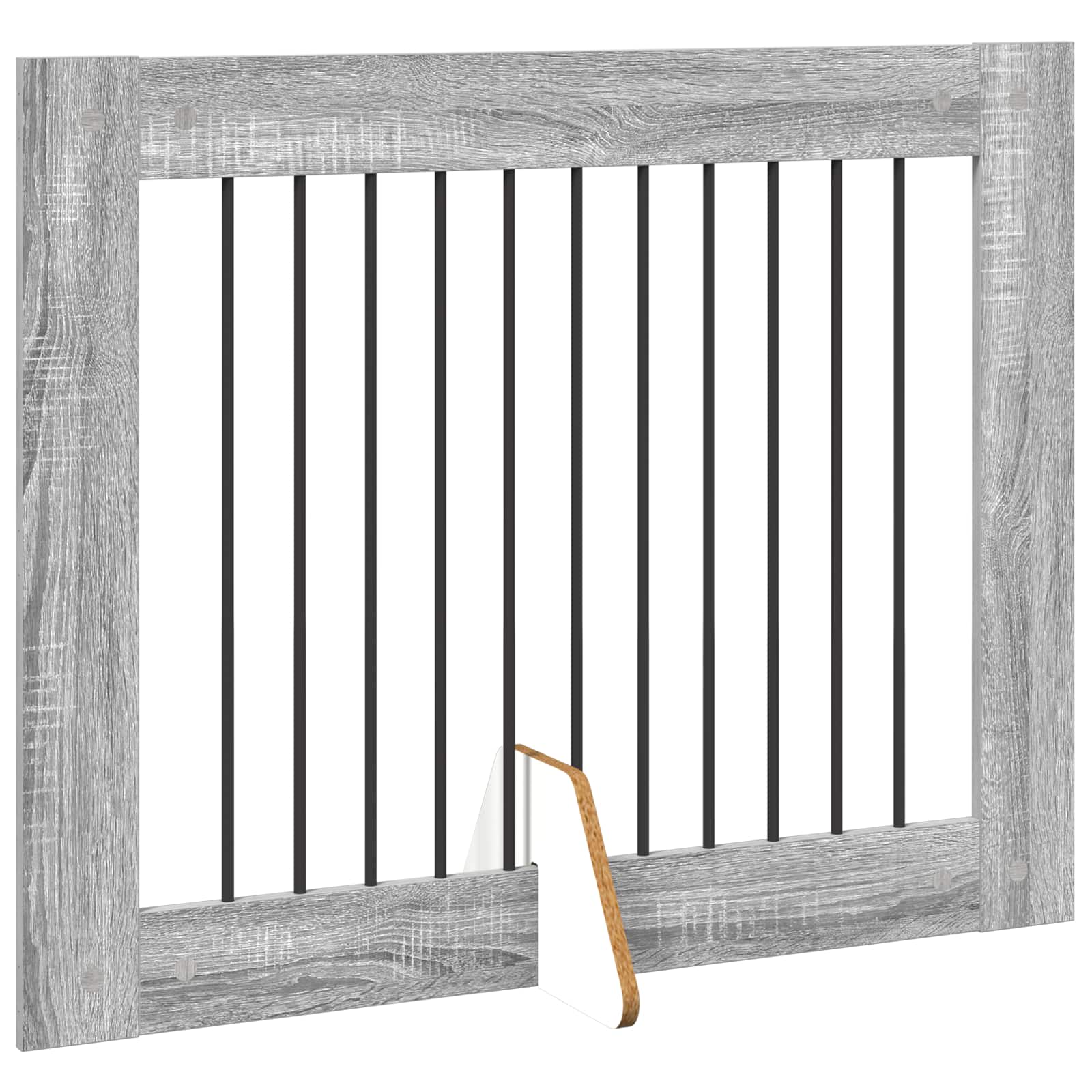Vrata za pse s postoljem 4 pcs Siva sonoma 100 x 80 cm
