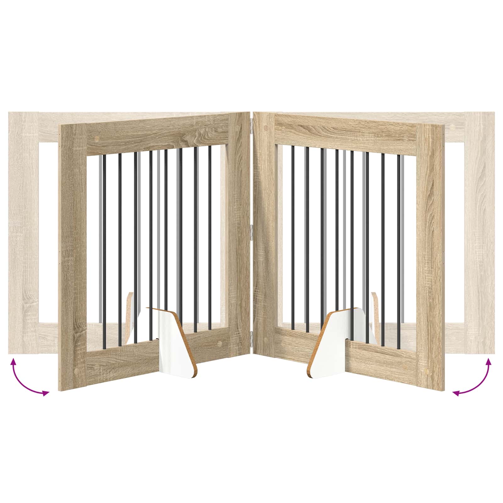 Vrata za pse s postoljem 2 pcs Hrast sonoma 80 x 80 cm