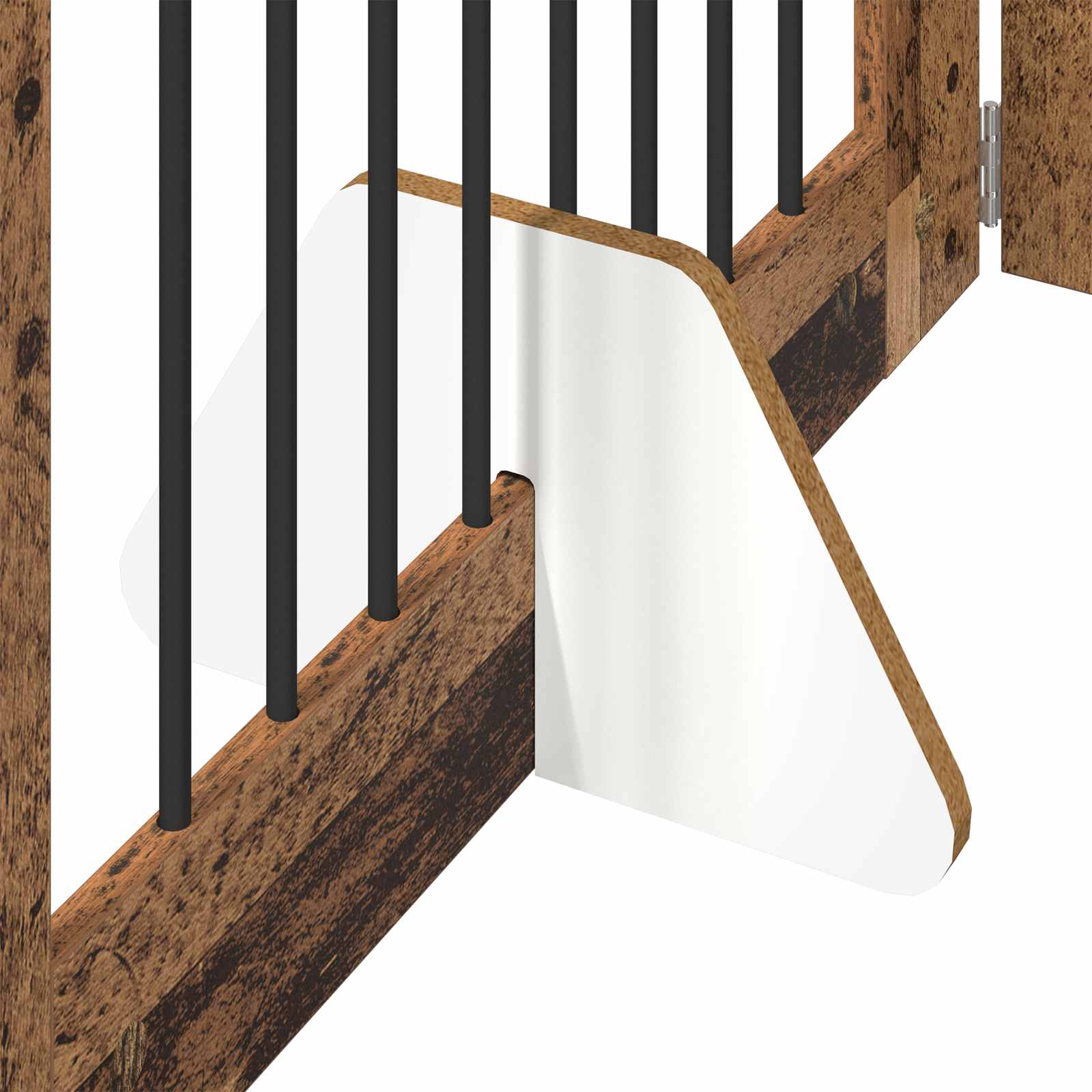 Vrata za pse s postoljem 2 pcs Staro drvo 80 x 80 cm