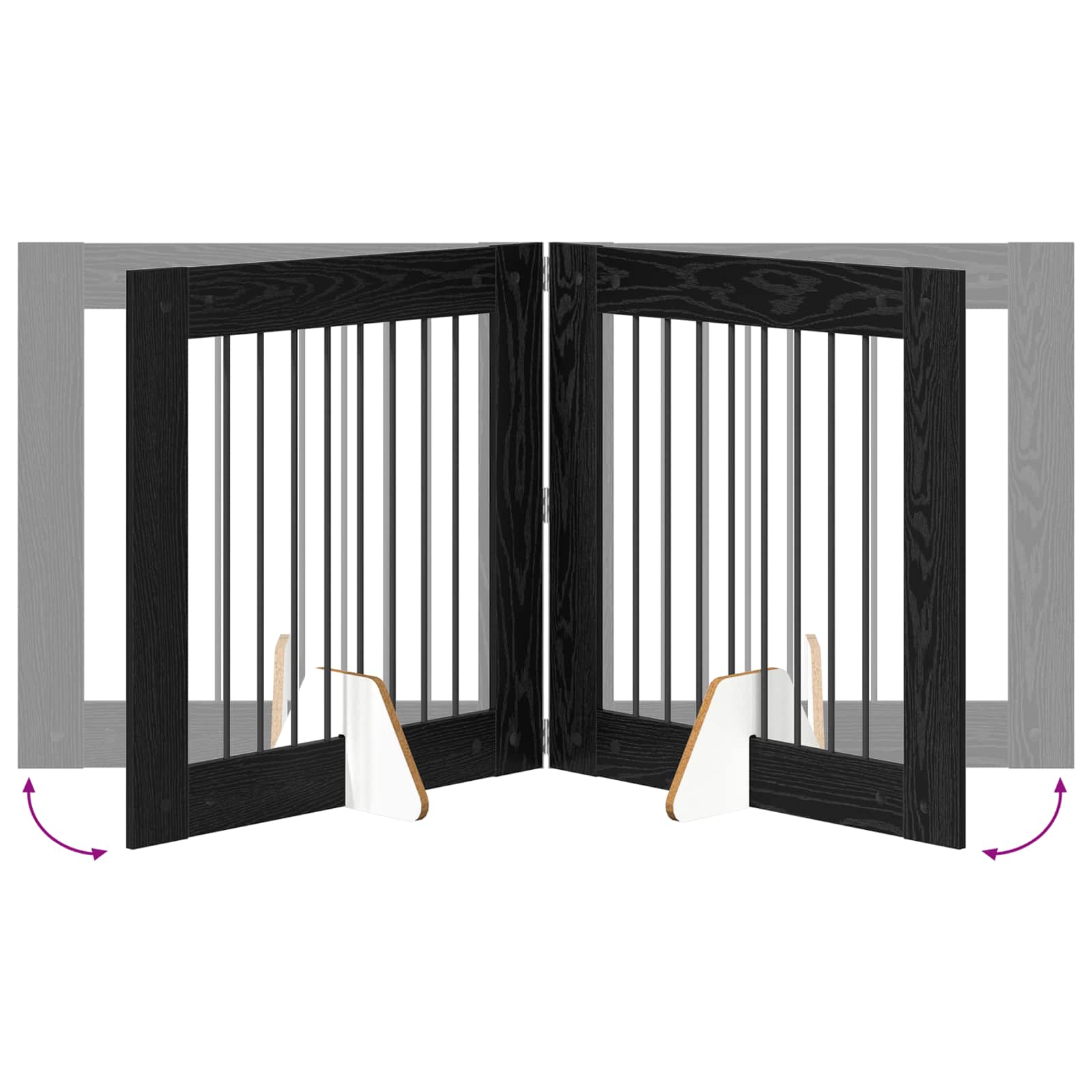 Vrata za pse s postoljem 4 pcs Crni hrast 80 x 80 cm