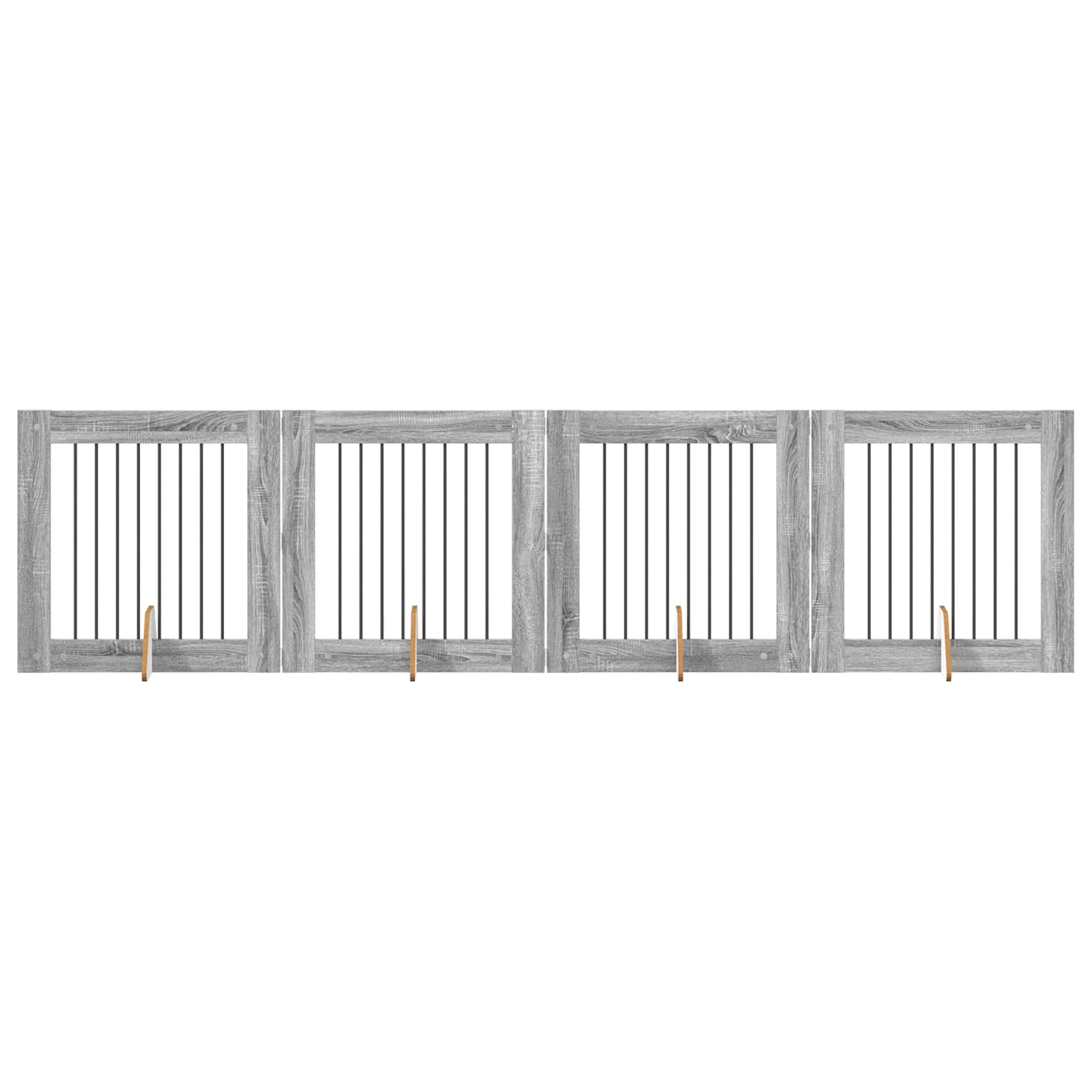Vrata za pse s postoljem 4 pcs Siva sonoma 80 x 80 cm
