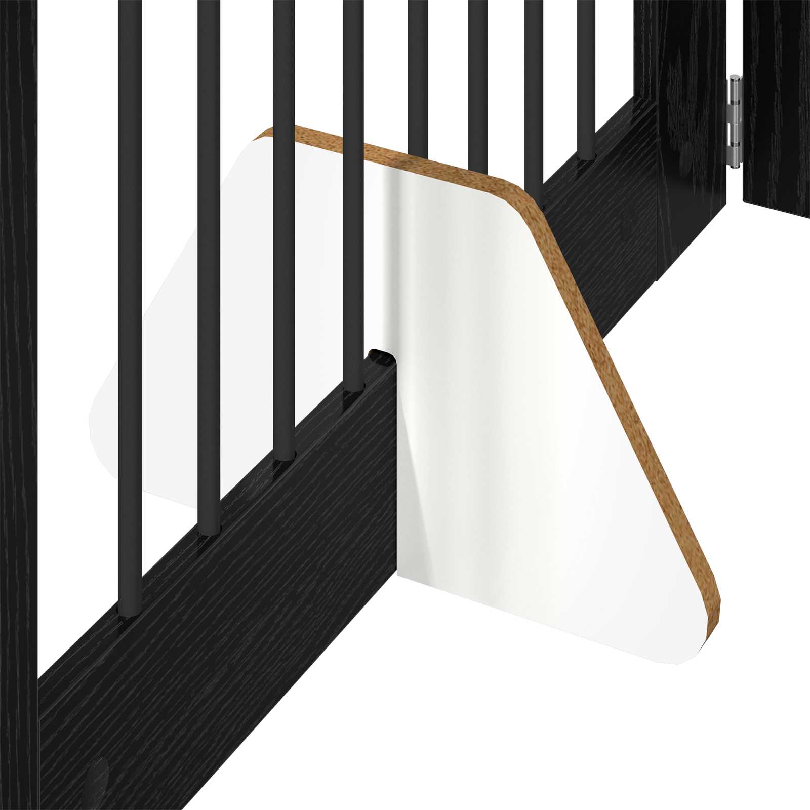 Vrata za pse s postoljem 6 pcs Crni hrast 80 x 80 cm