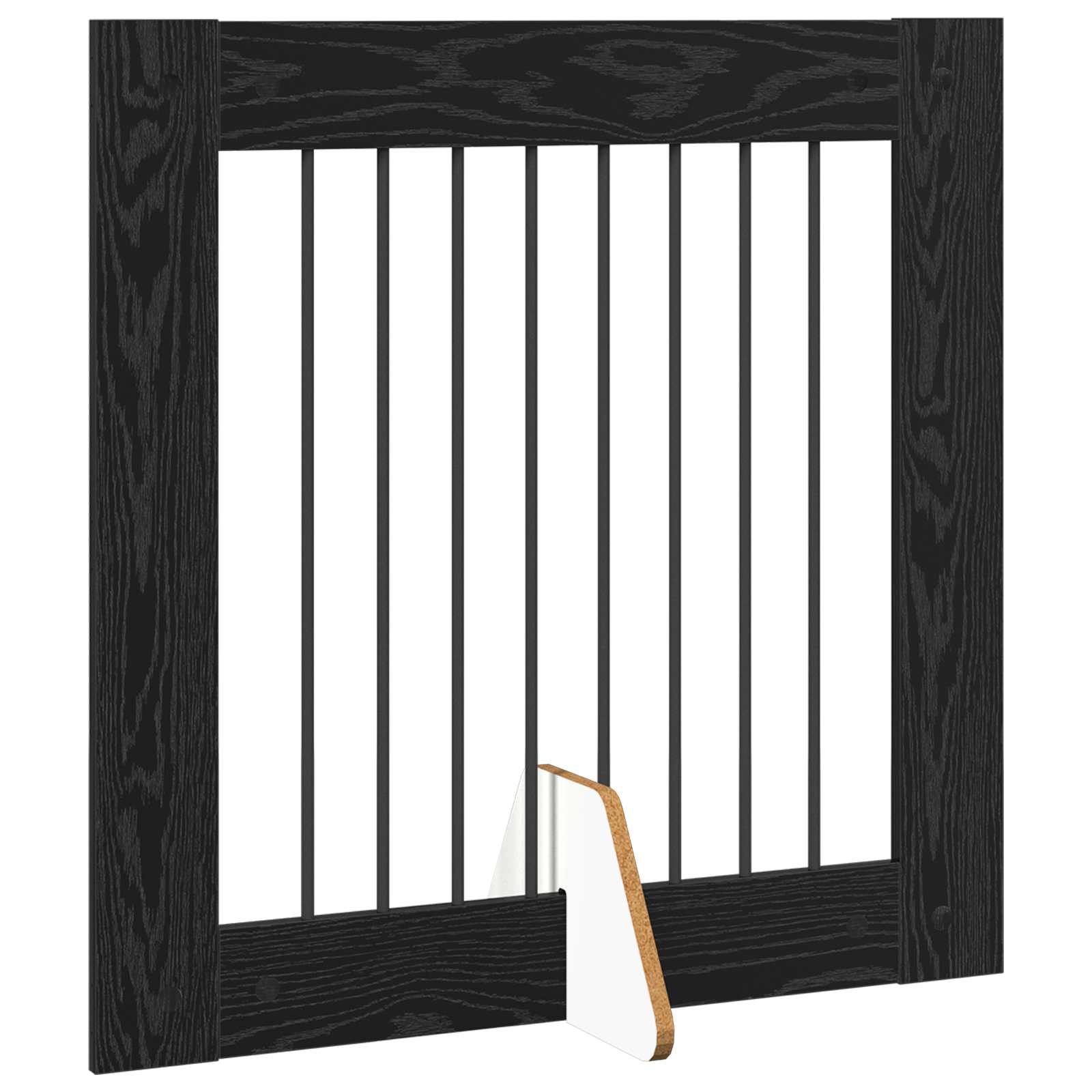 Vrata za pse s postoljem 6 pcs Crni hrast 80 x 80 cm