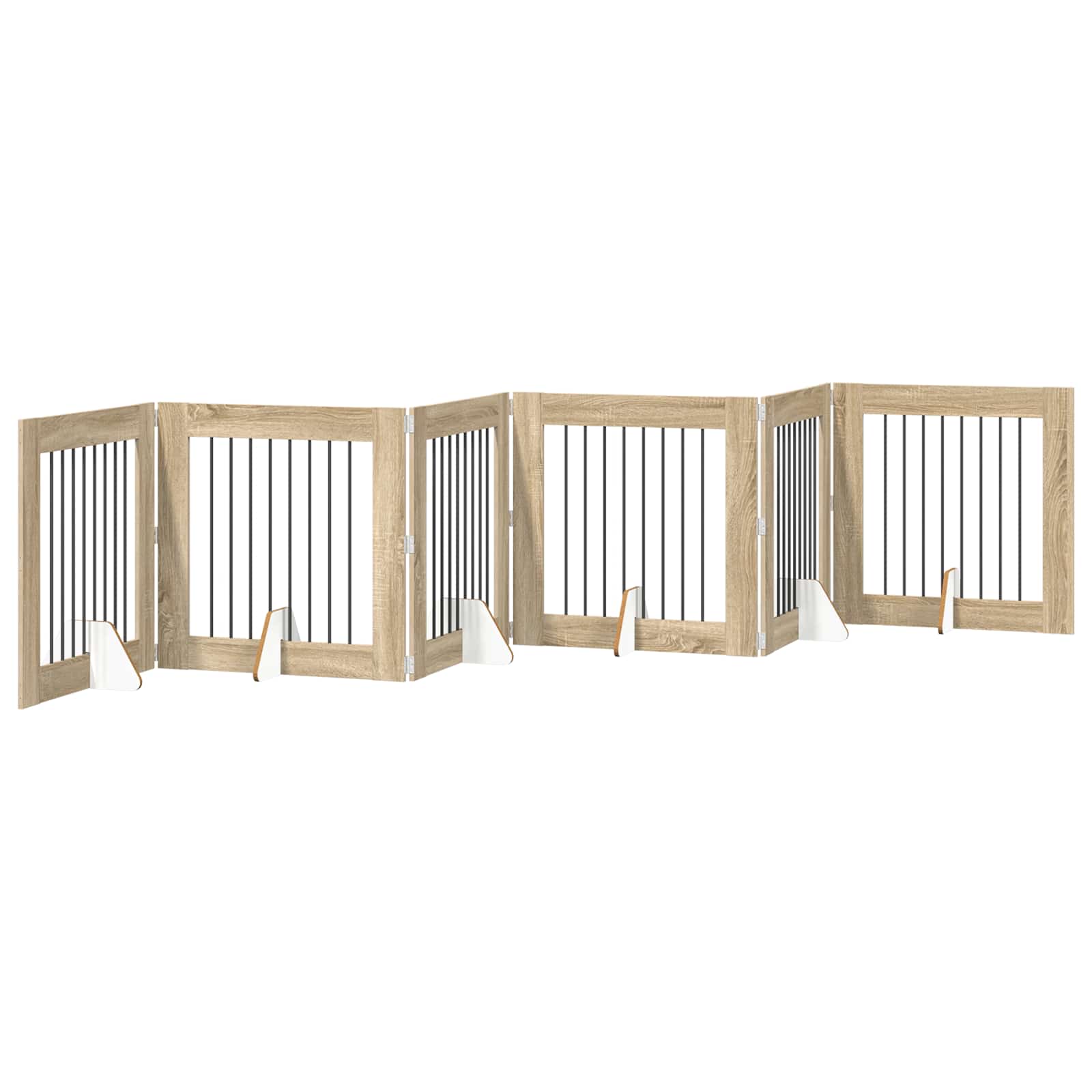 Vrata za pse s postoljem 6 pcs Hrast sonoma 80 x 80 cm