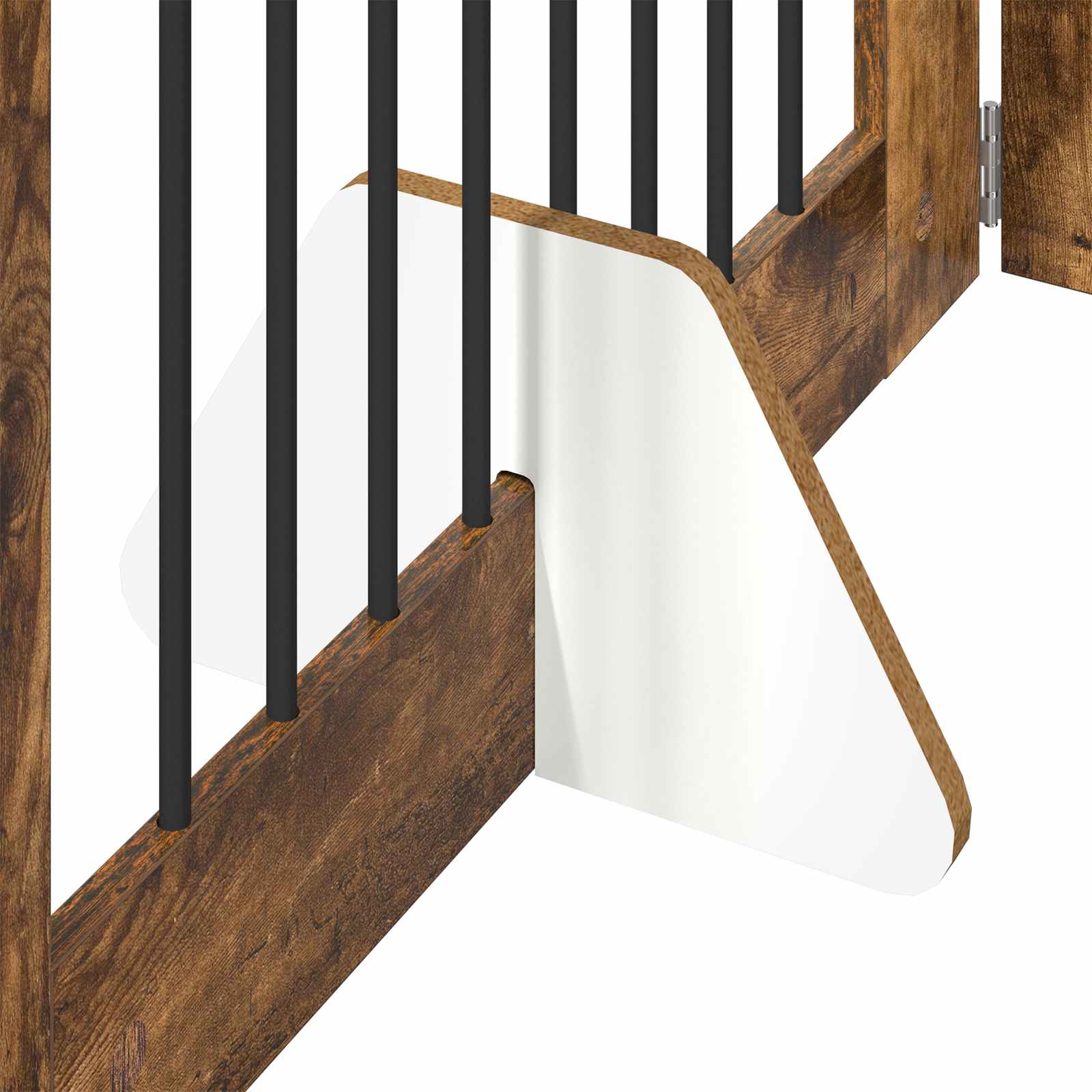 Vrata za pse s postoljem 6 pcs Dimljeni hrast 80 x 80 cm