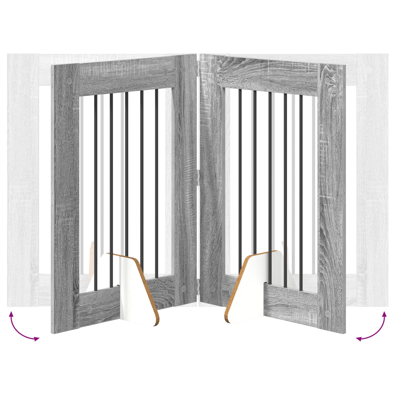 Vrata za pse s postoljem 2 pcs Siva sonoma 60 x 80 cm