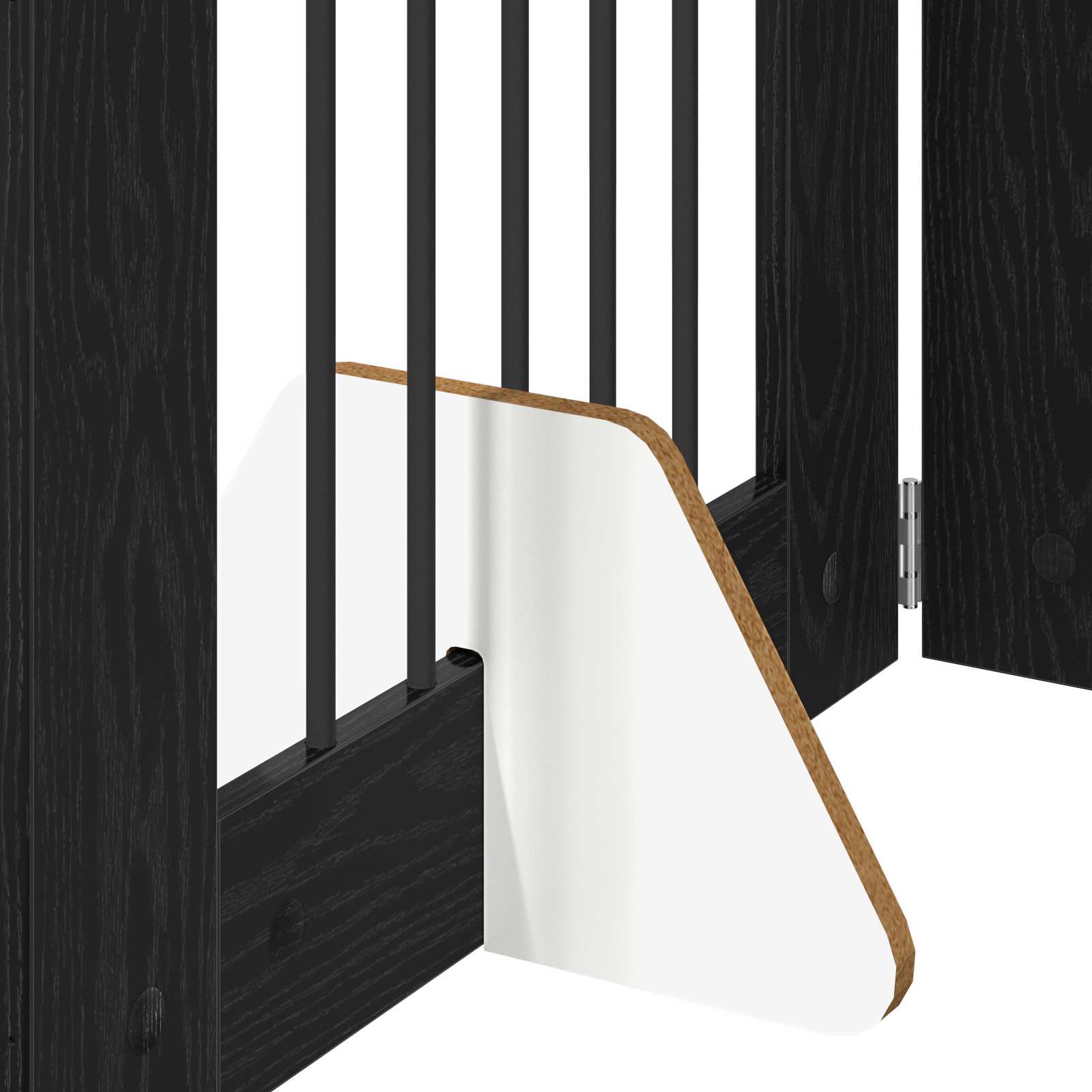Vrata za pse s postoljem 4 pcs Crni hrast 60 x 80 cm