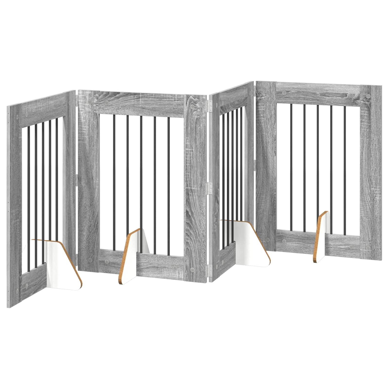 Vrata za pse s postoljem 4 pcs Siva sonoma 60 x 80 cm