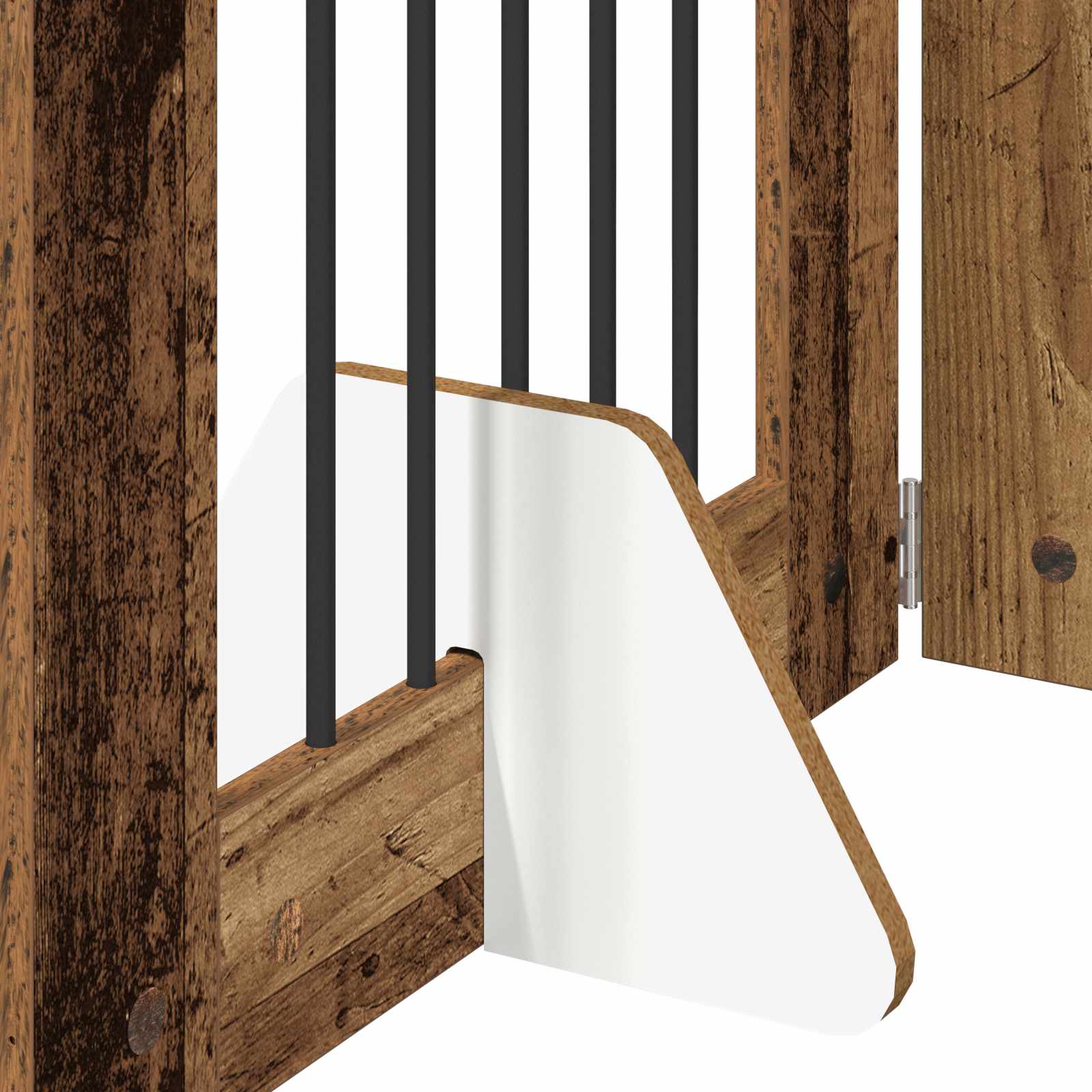 Vrata za pse s postoljem 4 pcs Staro drvo 60 x 80 cm