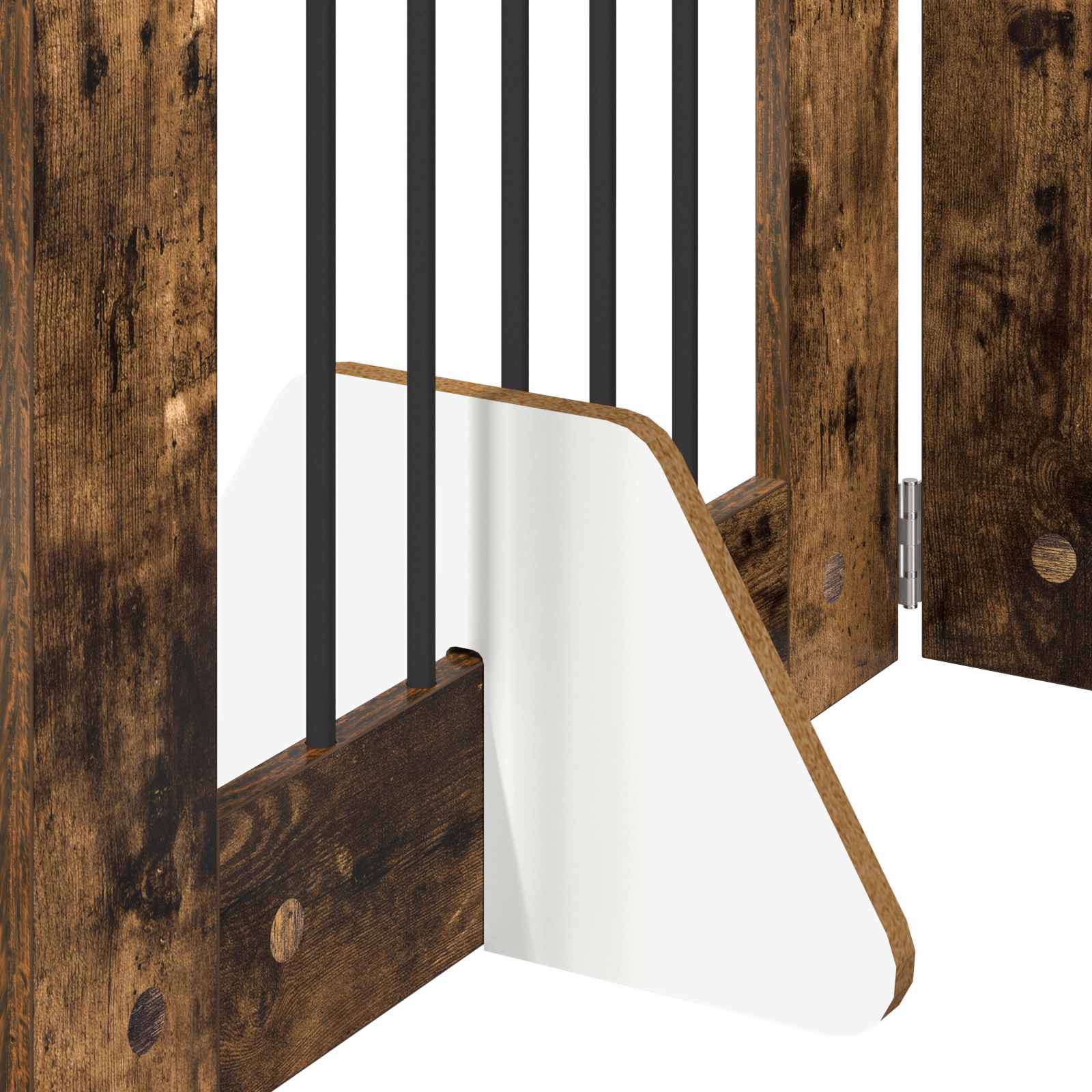 Vrata za pse s postoljem 6 pcs Dimljeni hrast 60 x 80 cm