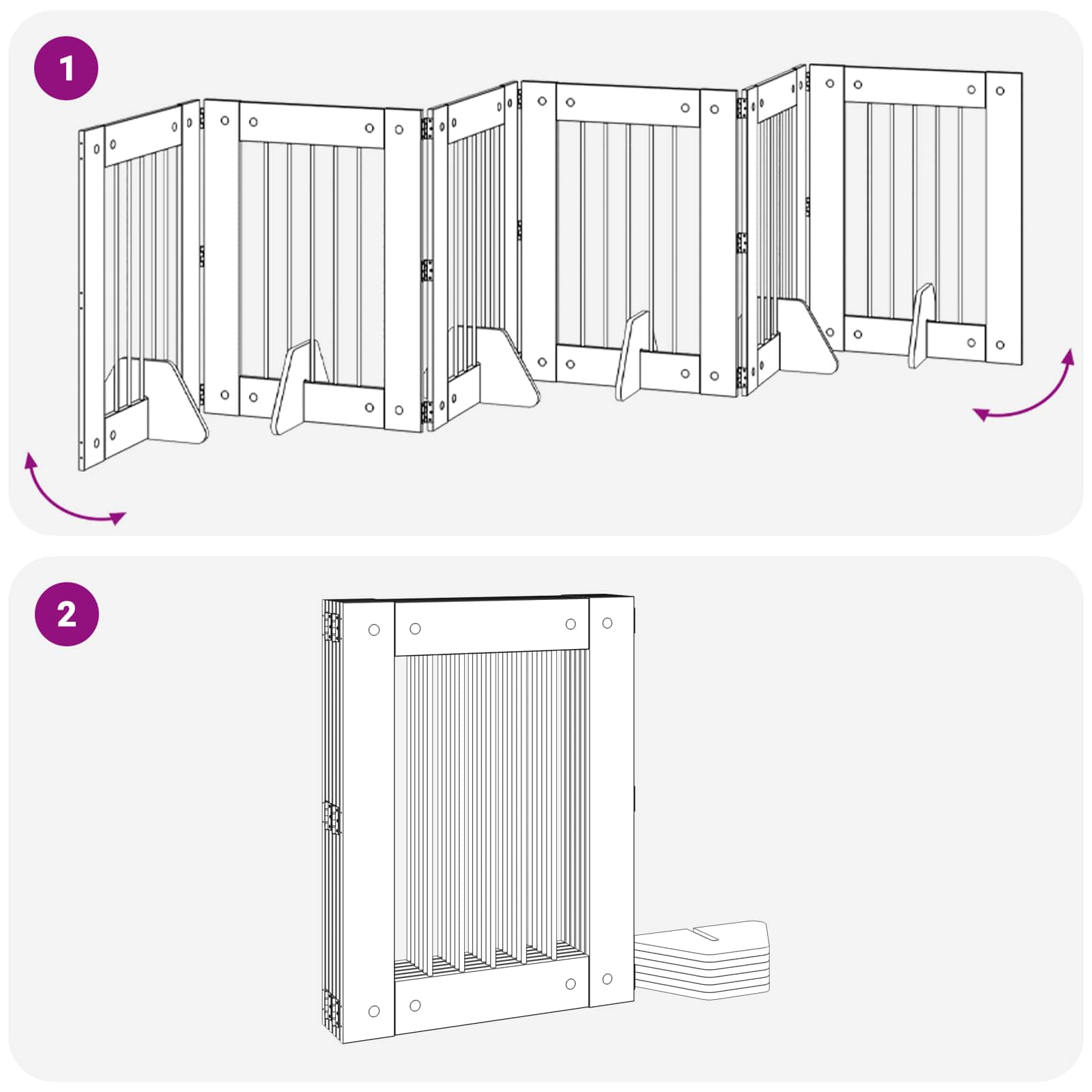 Vrata za pse s postoljem 6 pcs Dimljeni hrast 60 x 80 cm